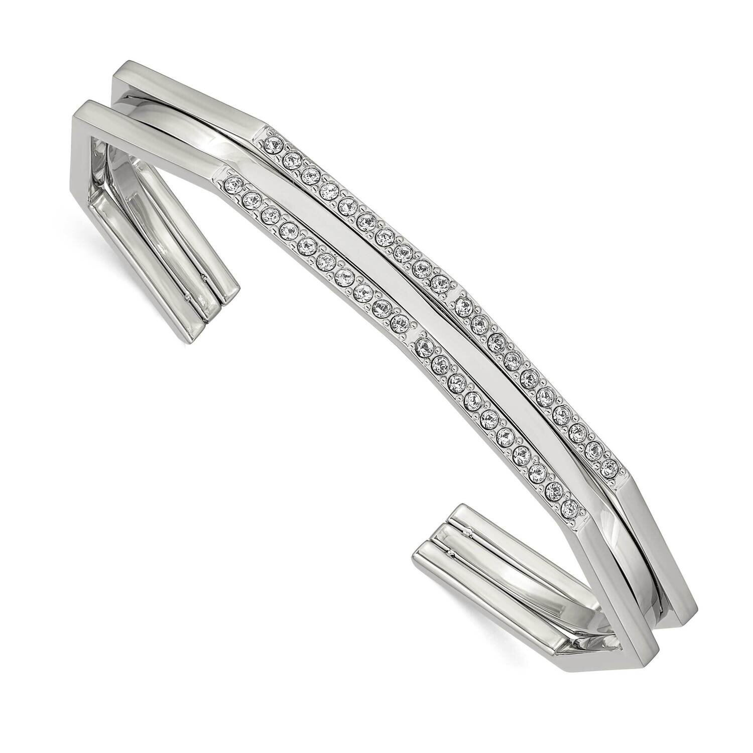 Crystals From Swarovski 7.00mm Cuff Bangle Stainless Steel Polished SRB2592