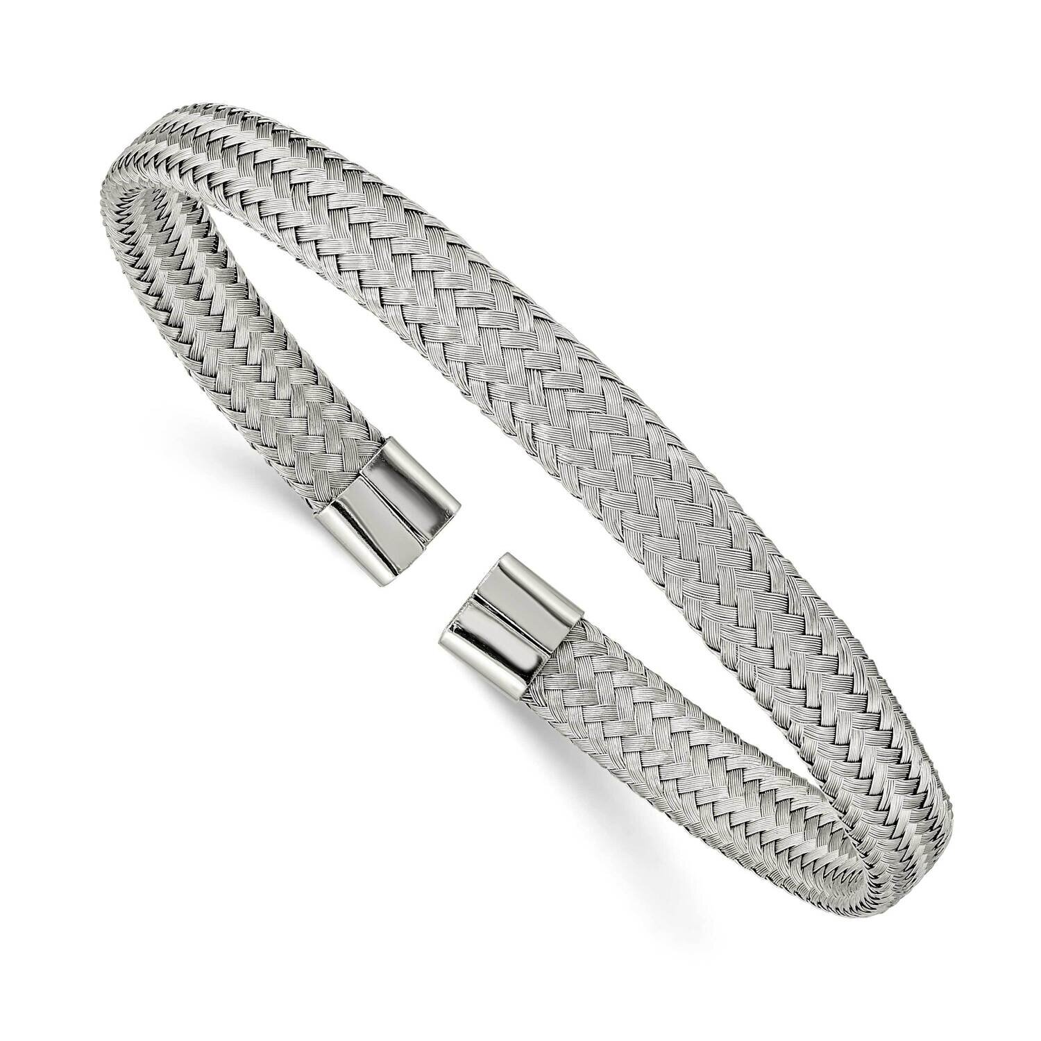 6.00mm Mesh Wire Cuff Bangle Stainless Steel Polished SRB2598