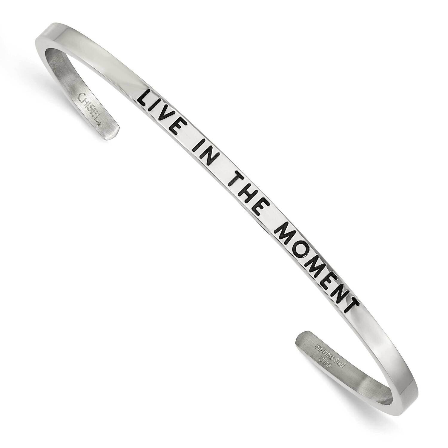 Enamel Crystal In The Moment 3mm Cuff Bangle Stainless Steel Polished SRB2671, MPN: SRB2671, 191101…