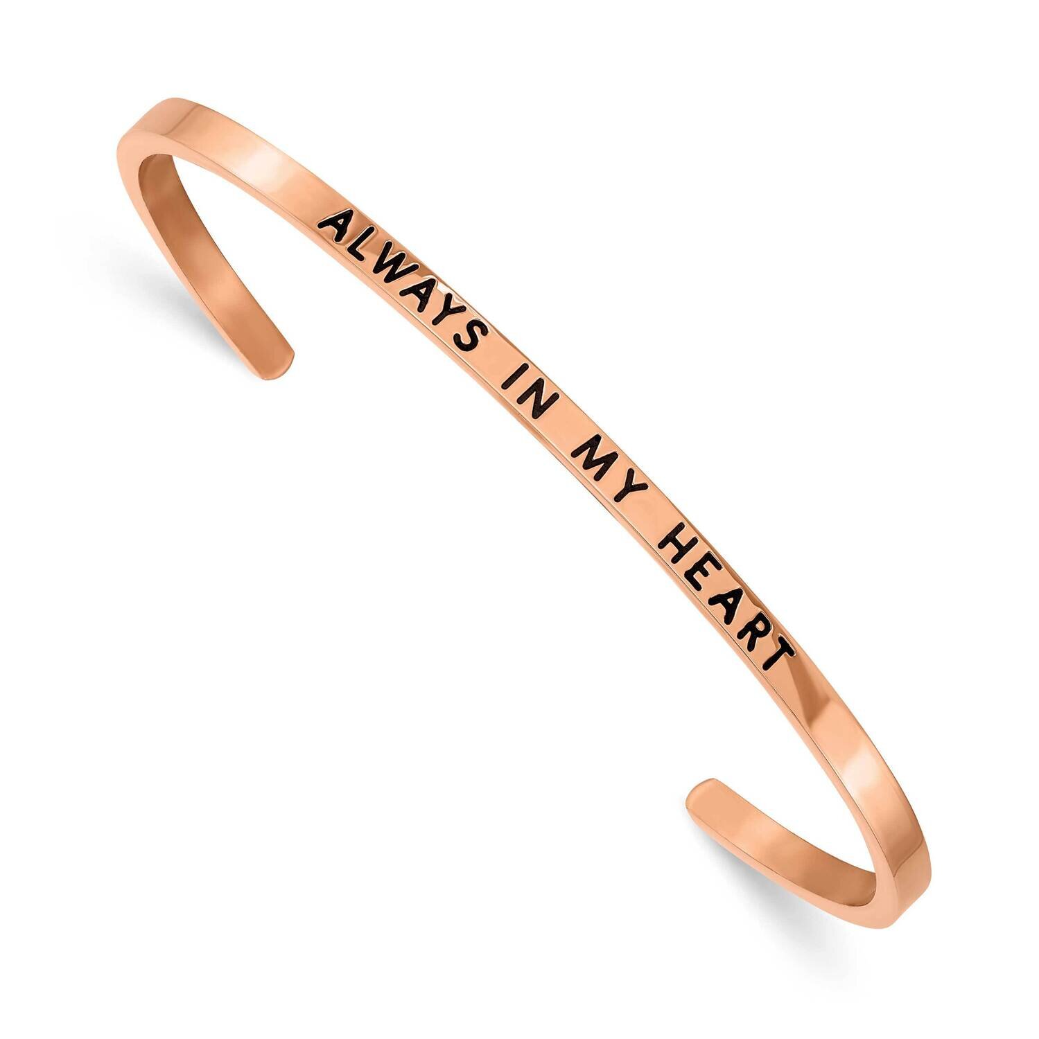 Rose Ip with Enamel Crystal In My Heart Bangle Stainless Steel Polished SRB2683, MPN: SRB2683, 1911…