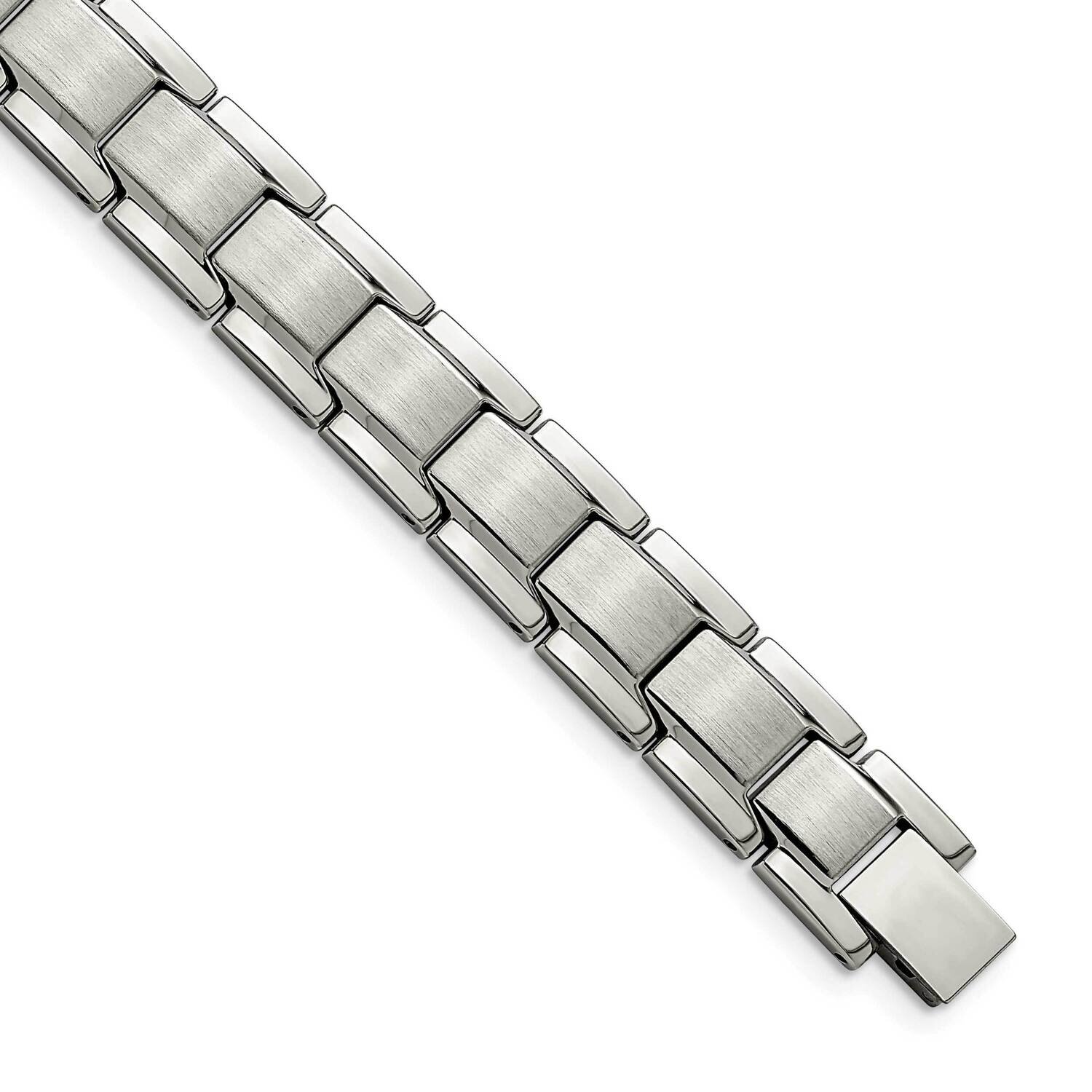 8.25 Inch Link Bracelet Stainless Steel Brushed and Polished SRB2777-8.25