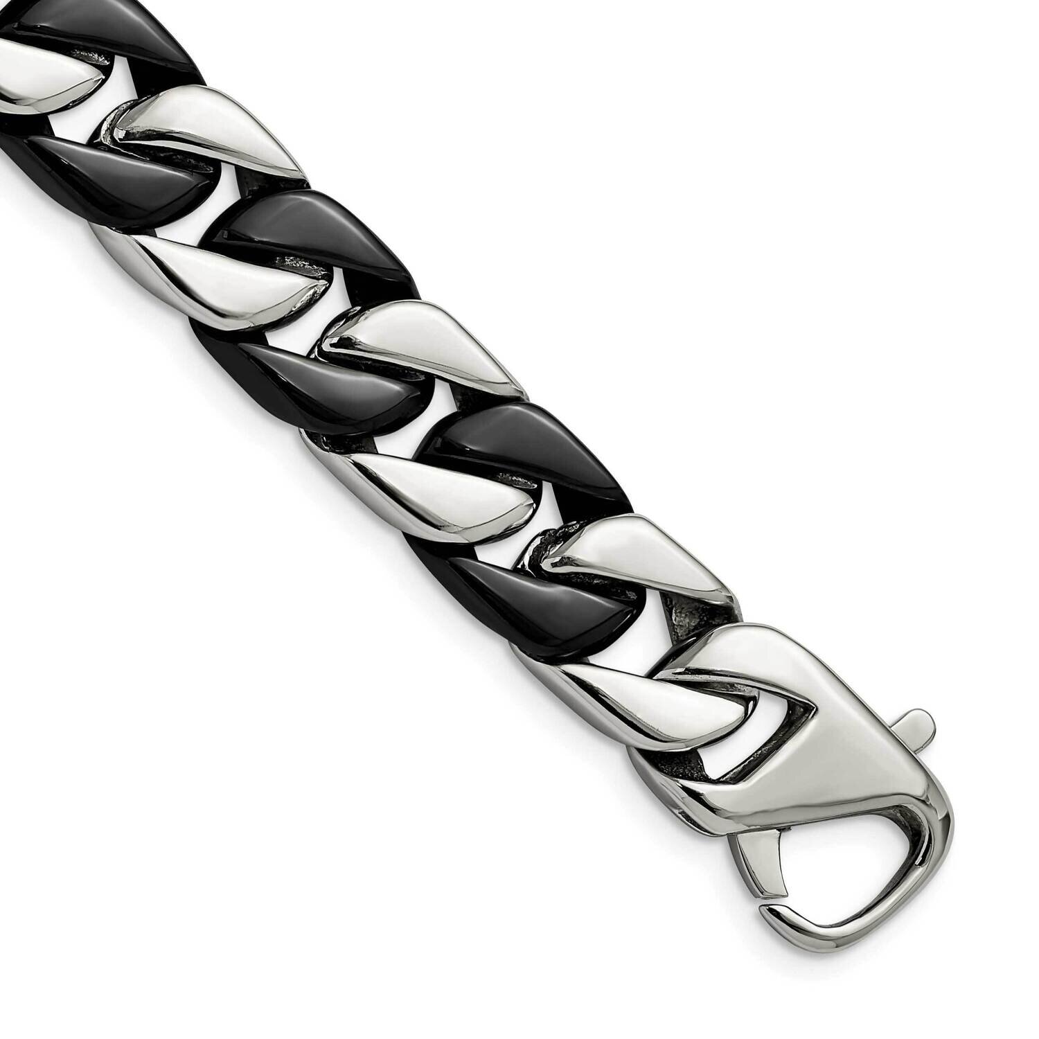 Black Ip-Plated 8.75 Inch Bracelet Stainless Steel Polished SRB2834-8.75, MPN: SRB2834-8.75, 191101…
