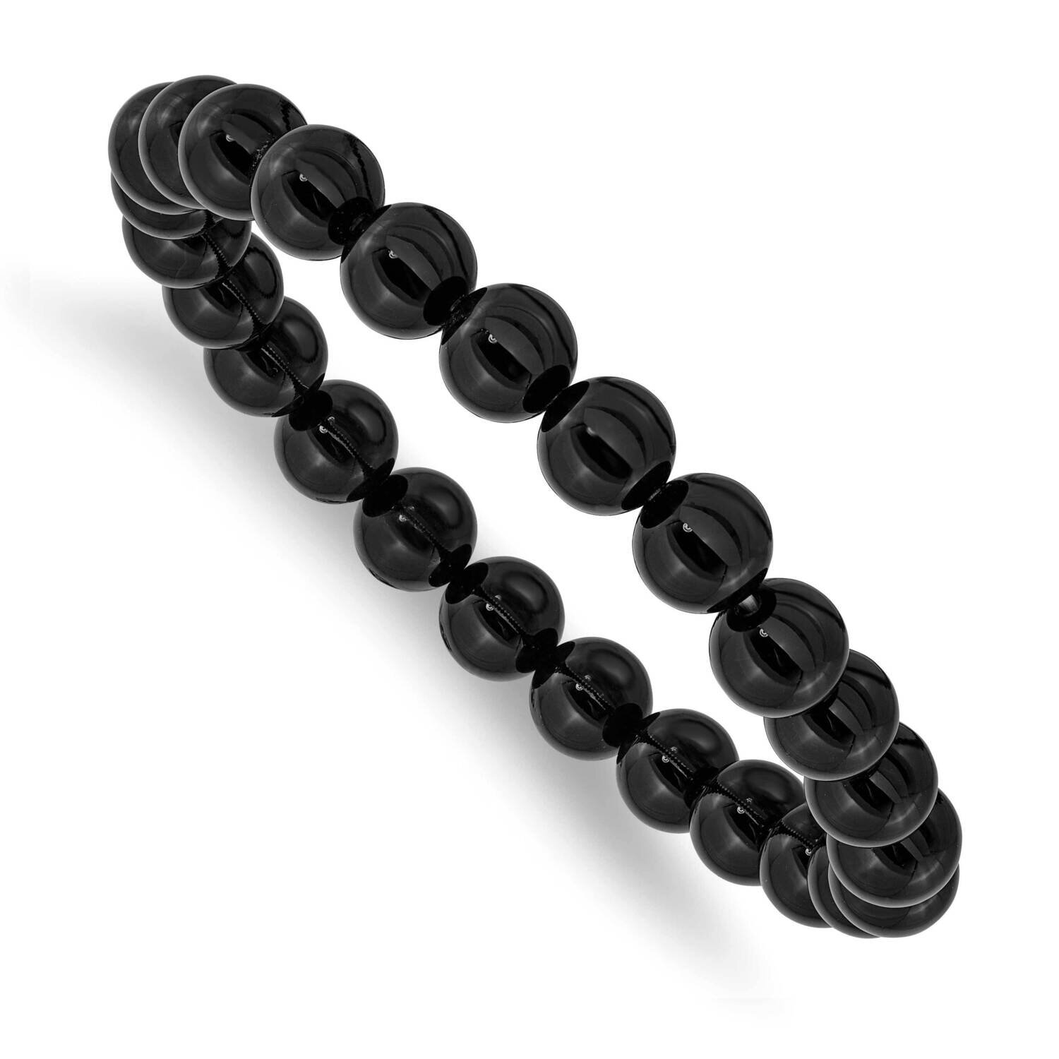 Black Agate Beaded Stretch Bracelet SRB2845, MPN: SRB2845, 191101859144