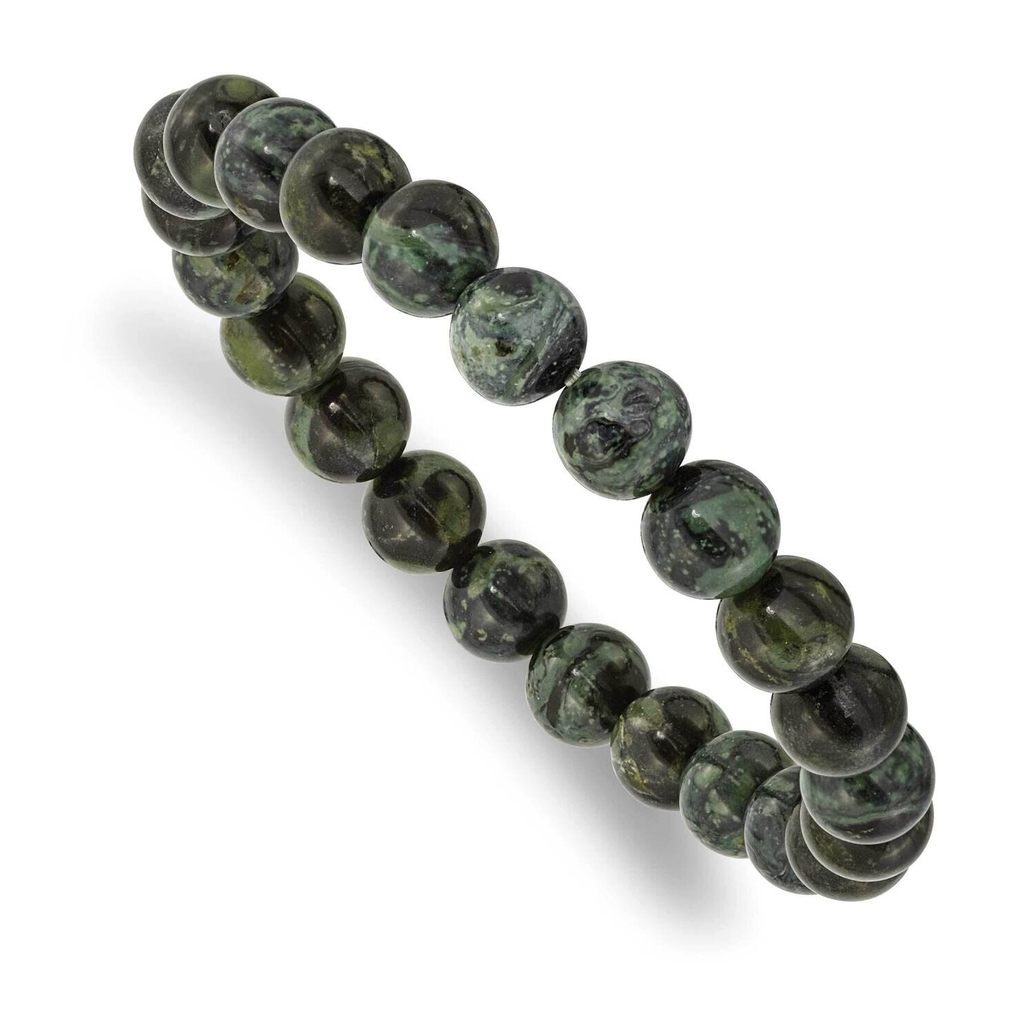 Green Eye Agate Beaded Stretch Bracelet SRB2862, MPN: SRB2862, 191101859243