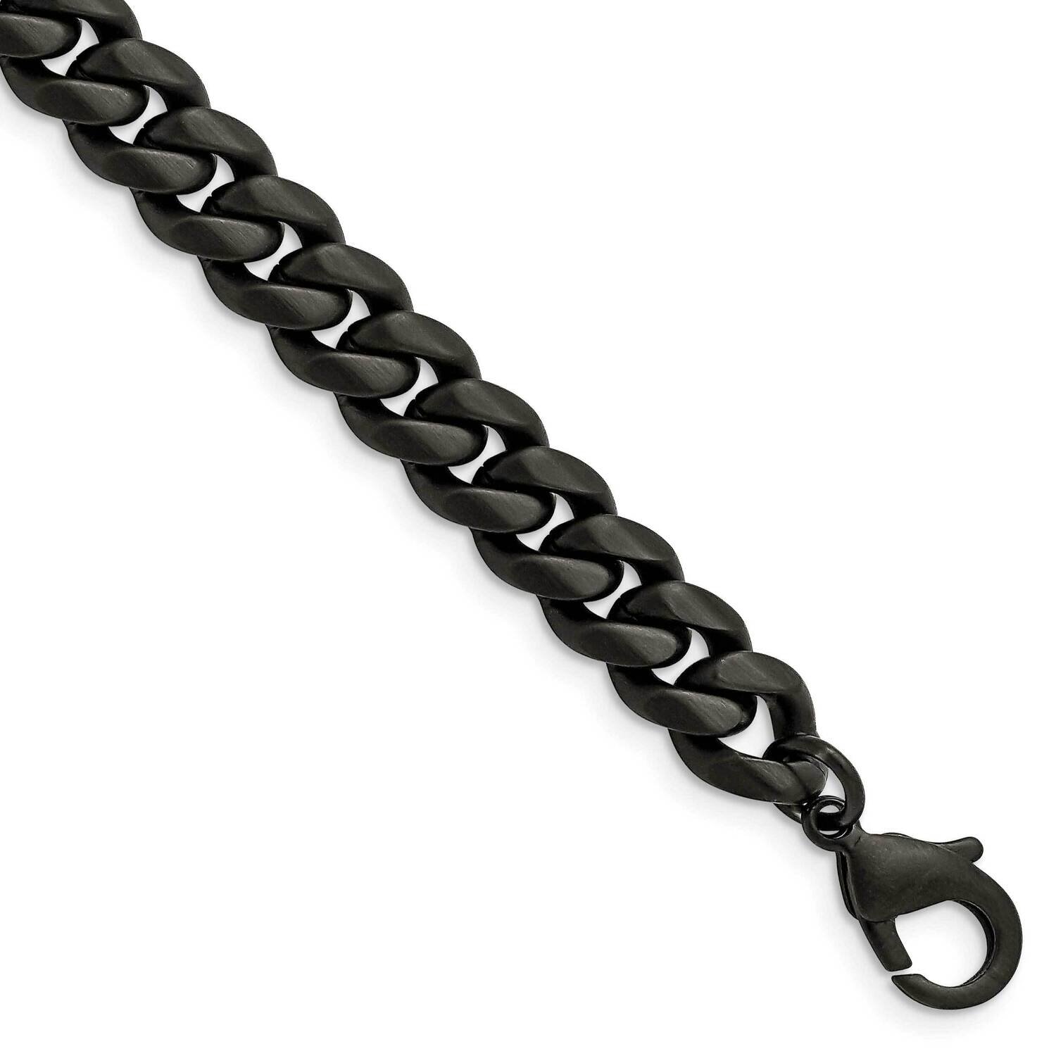 Black Ip-Plated 10mm Curb 8.5 Inch Bracelet Stainless Steel Brushed SRB2875-8.5, MPN: SRB2875-8.5, …