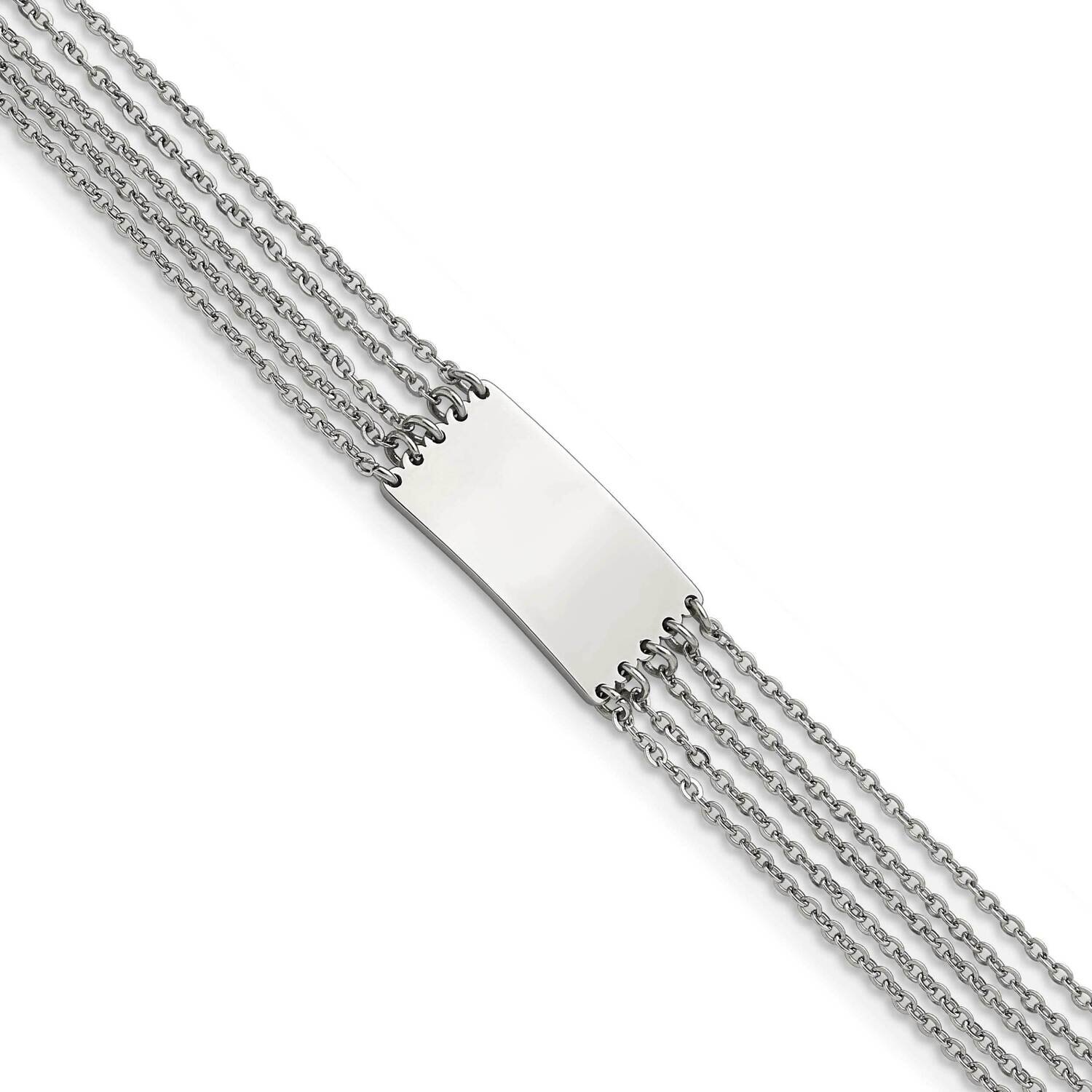 Multi Strand with .75 Inch Extender 6.5 Inch Id Bracelet Stainless Steel Polished SRB2880-6.5, MPN:…