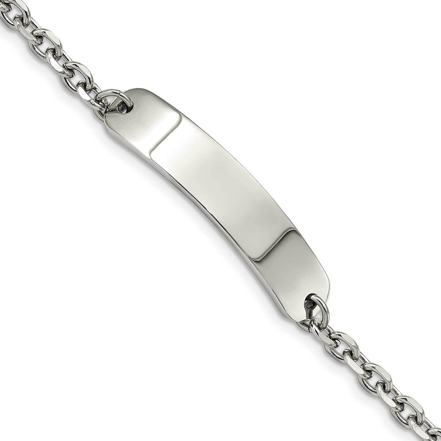 Cable Chain 8 Inch Id Bracelet Stainless Steel Polished SRB2891-8, MPN: SRB2891-8, 191101859601