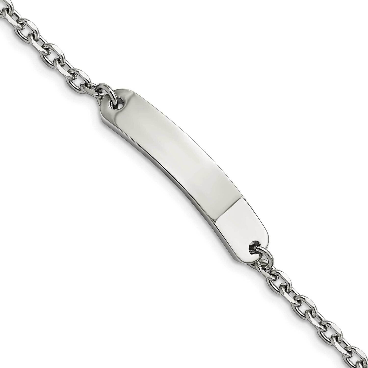 Cable Chain 7 Inch Id Bracelet Stainless Steel Polished SRB2892-7