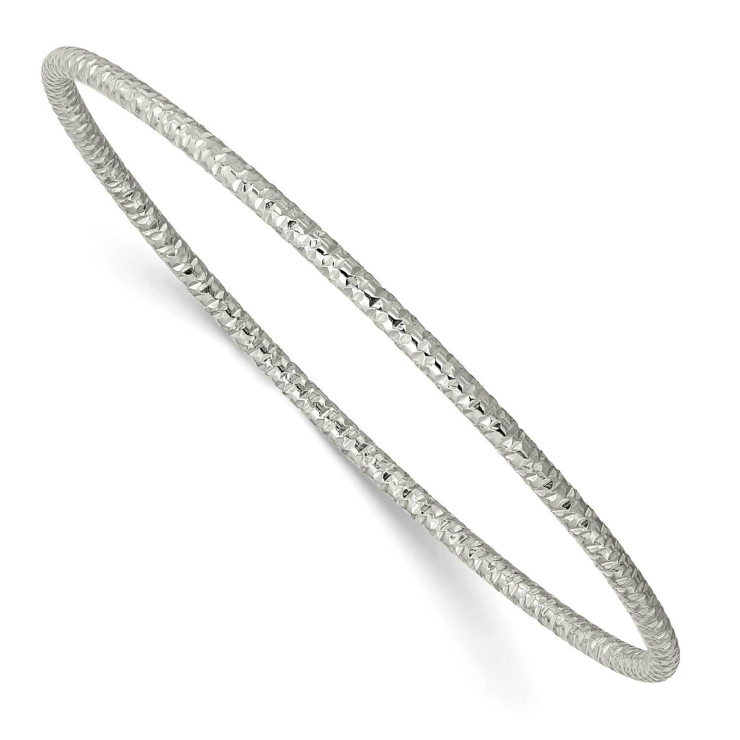 Textured 2mm Slip On Bangle Stainless Steel Polished SRB2900