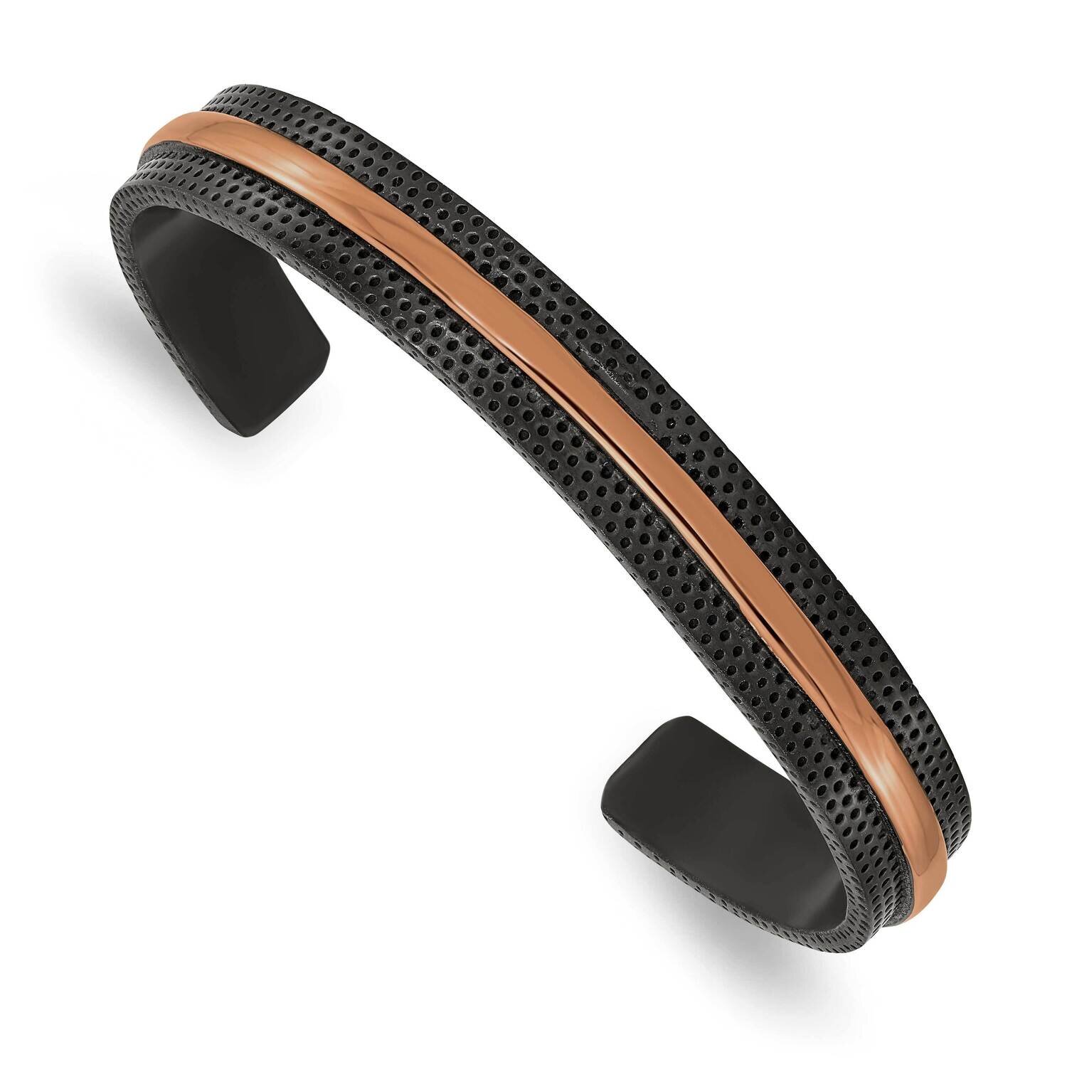Textured Black/Brown Ip-Plated 10mm Bangle Stainless Steel Polished SRB2909, MPN: SRB2909, 19110186…