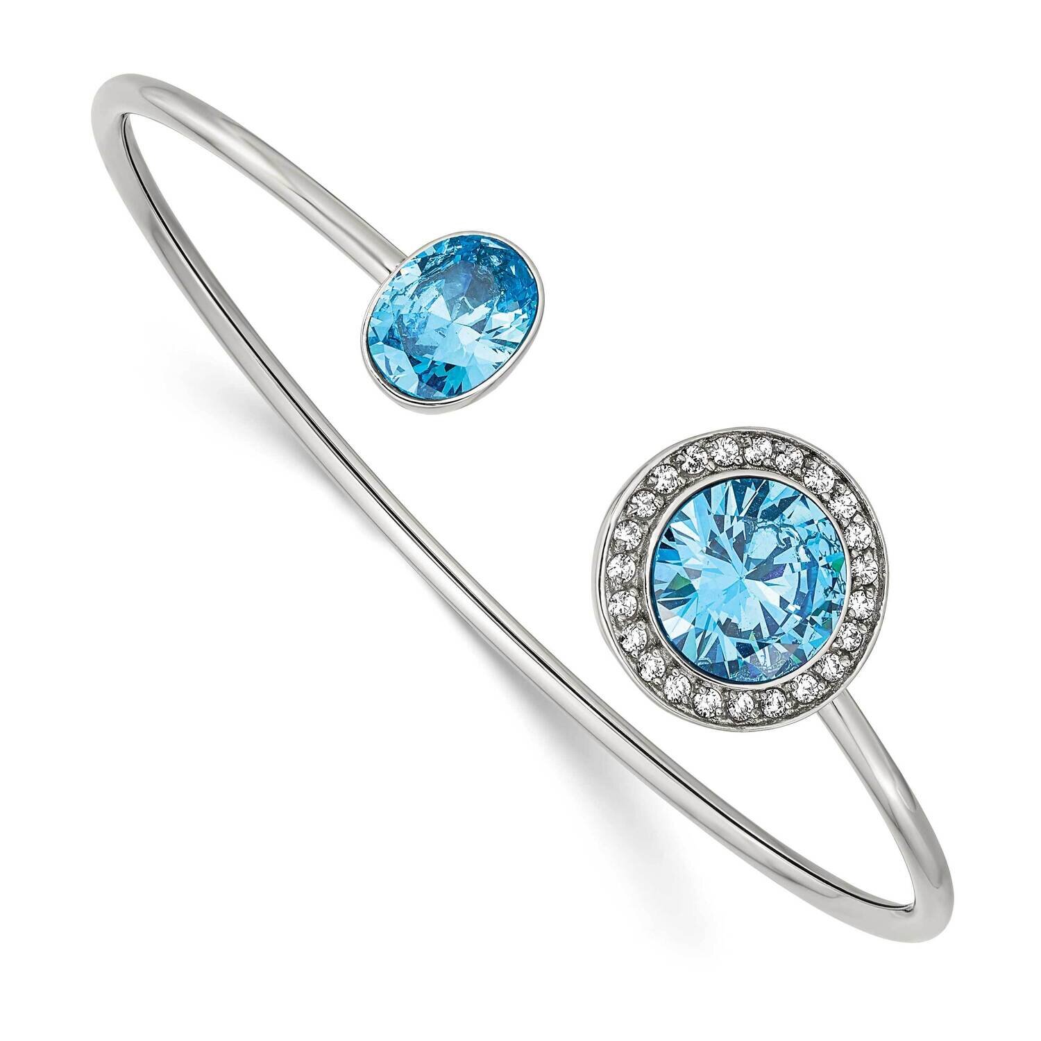 Blue and Clear Cz Bangle Stainless Steel Polished SRB2936, MPN: SRB2936, 191101866036
