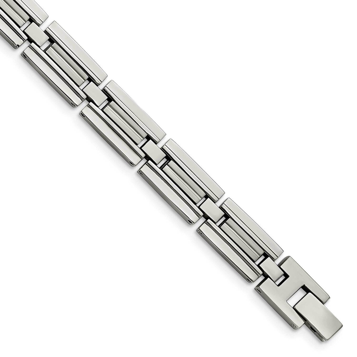 8.5 Inch Link Bracelet Stainless Steel Brushed and Polished SRB2956-8.5