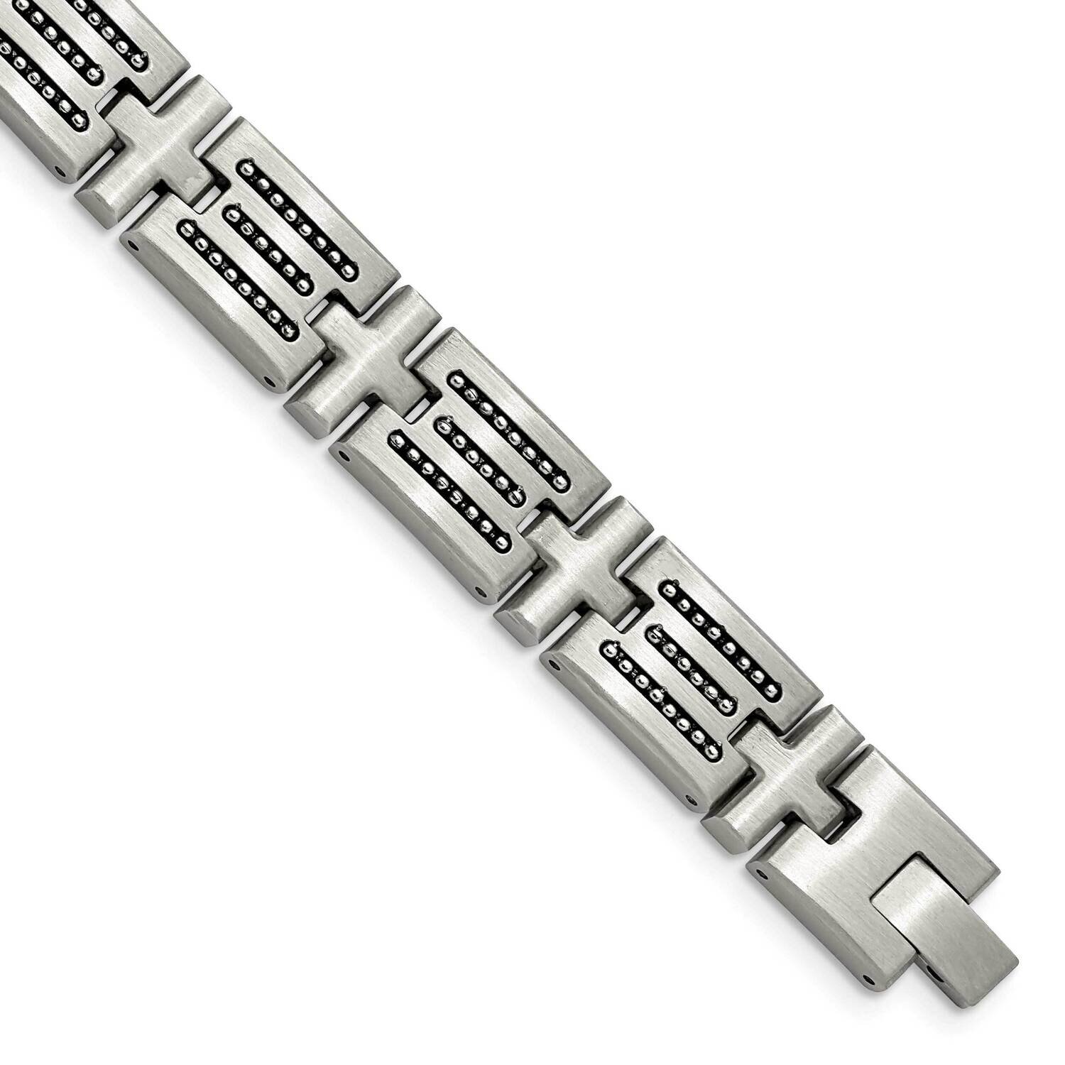Polished Beads 8.5 Inch Link Bracelet Stainless Steel Brushed SRB3012-8.5, MPN: SRB3012-8.5, 191101…