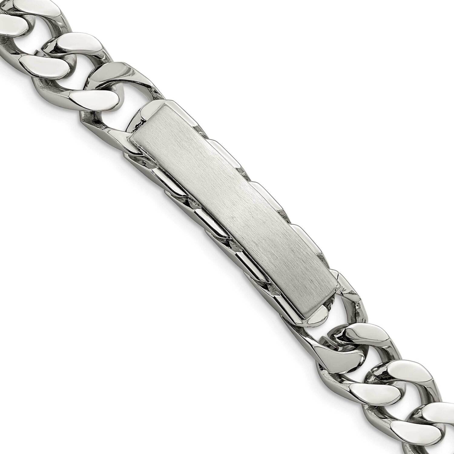 8.5 Inch Id Bracelet Stainless Steel Brushed and Polished SRB3028-8.5