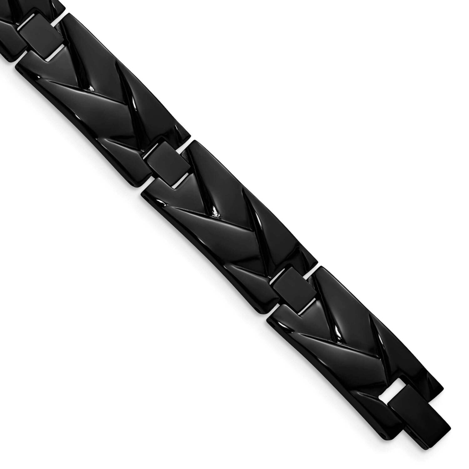 Black Ip-Plated 9 Inch Link Bracelet Stainless Steel Polished SRB3029-9, MPN: SRB3029-9, 1911018601…