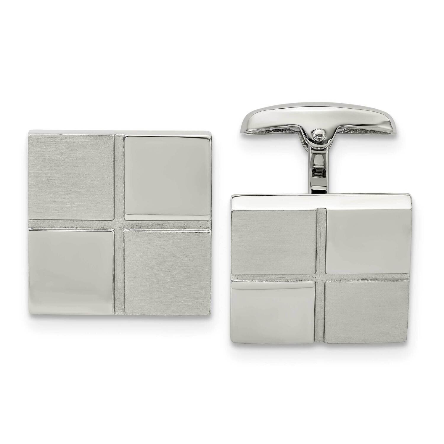 Square Cufflinks Stainless Steel Brushed and Polished SRC307, MPN: SRC307, 191101853463