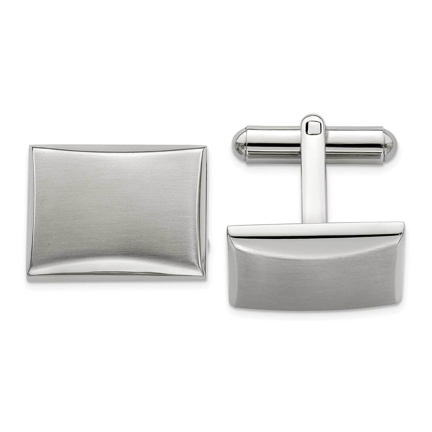 Brushed Cufflinks Stainless Steel Polished SRC308