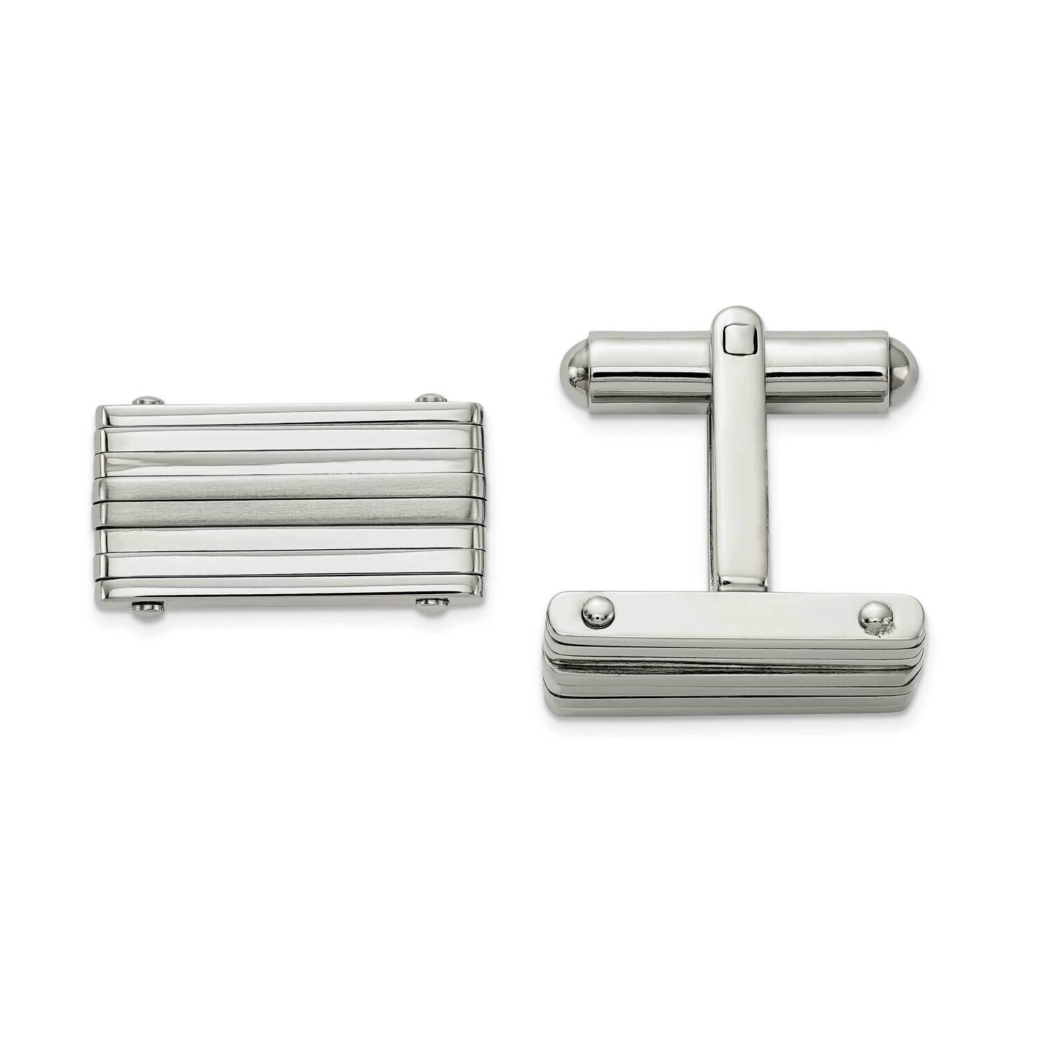Cufflinks Stainless Steel Brushed and Polished SRC418