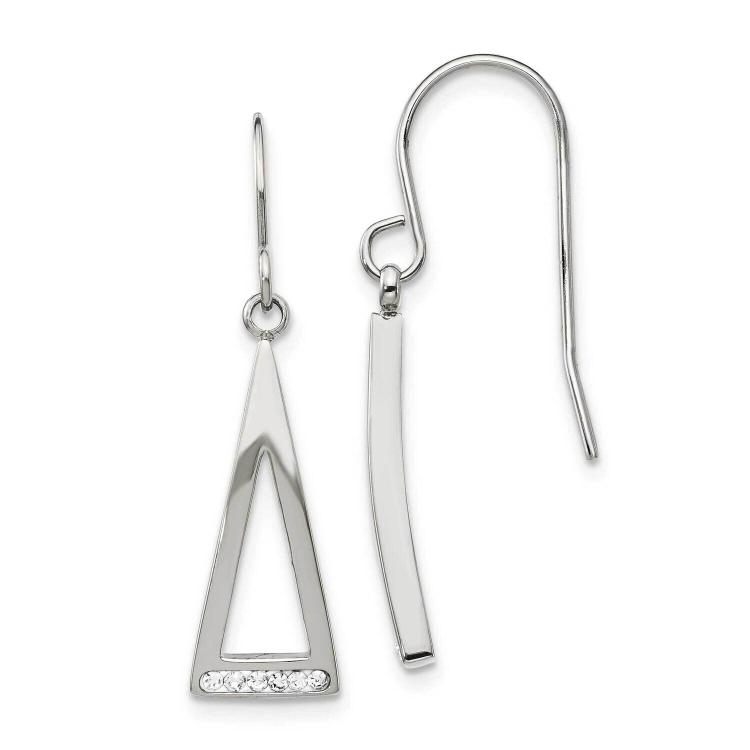 Preciosa Crystal Shepherd Hook Dangle Earrings Stainless Steel Polished SRE1363, MPN: SRE1363, 1911…