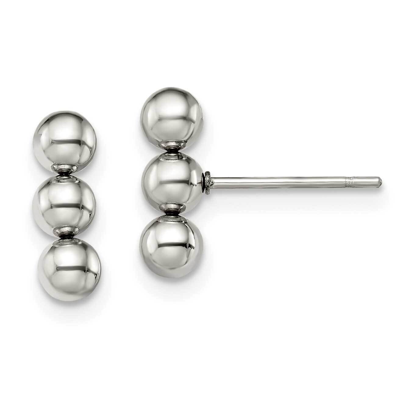 3 Ball Post Earrings Stainless Steel Polished SRE1400, MPN: SRE1400, 191101866289