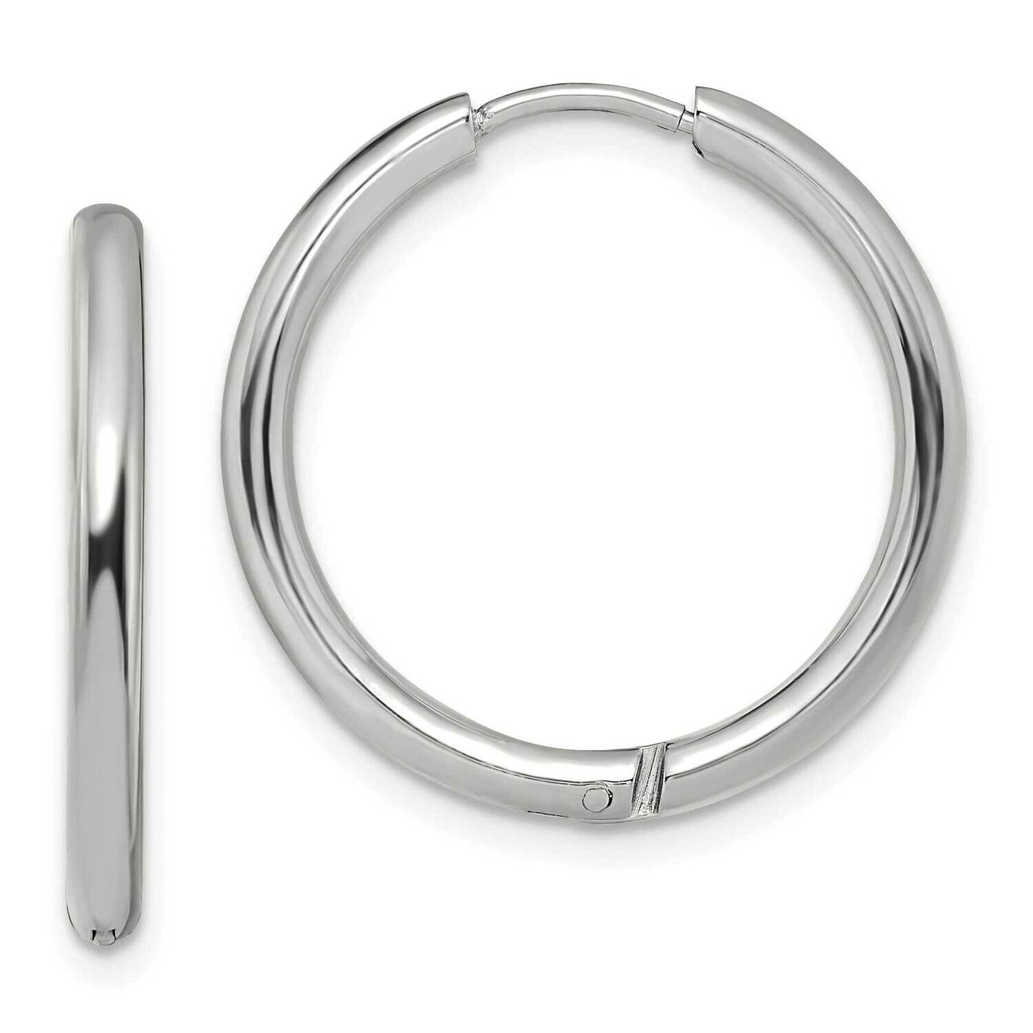 2.5mm Hinged Hoop Earrings Stainless Steel Polished SRE1443, MPN: SRE1443, 191101866609