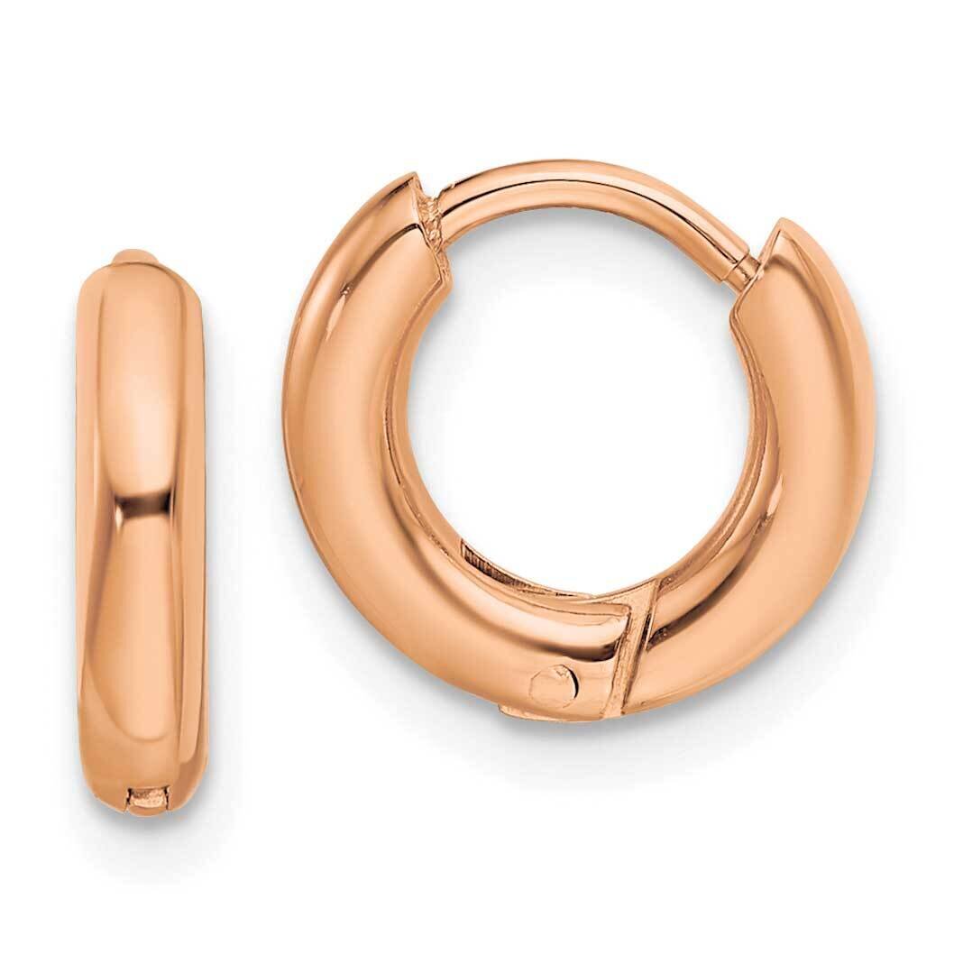 Rose Ip-Plated 2.5mm Hinged Hoop Earrings Stainless Steel Polished SRE1447, MPN: SRE1447, 191101867…