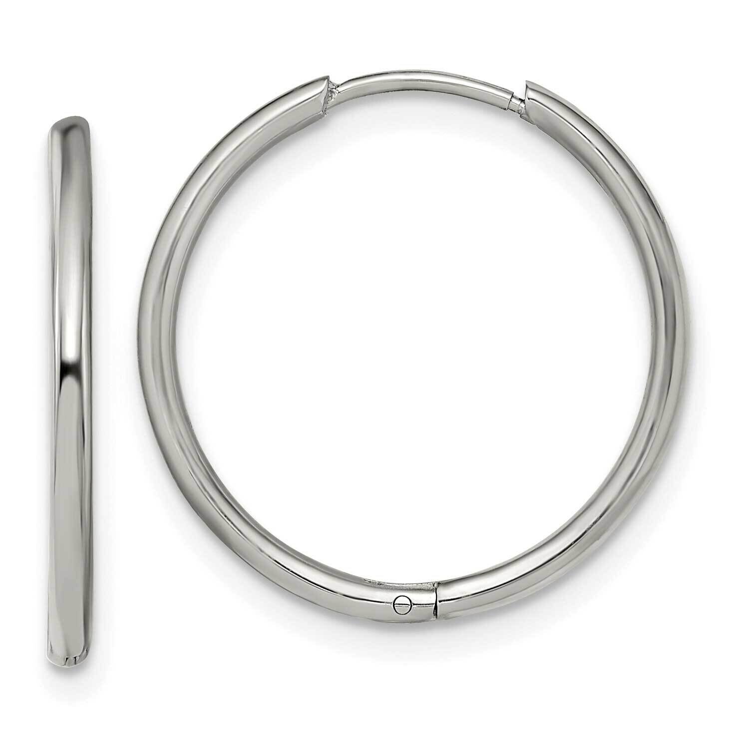 1.6mm Hinged Hoop Earrings Stainless Steel Polished SRE1454, MPN: SRE1454, 191101866654