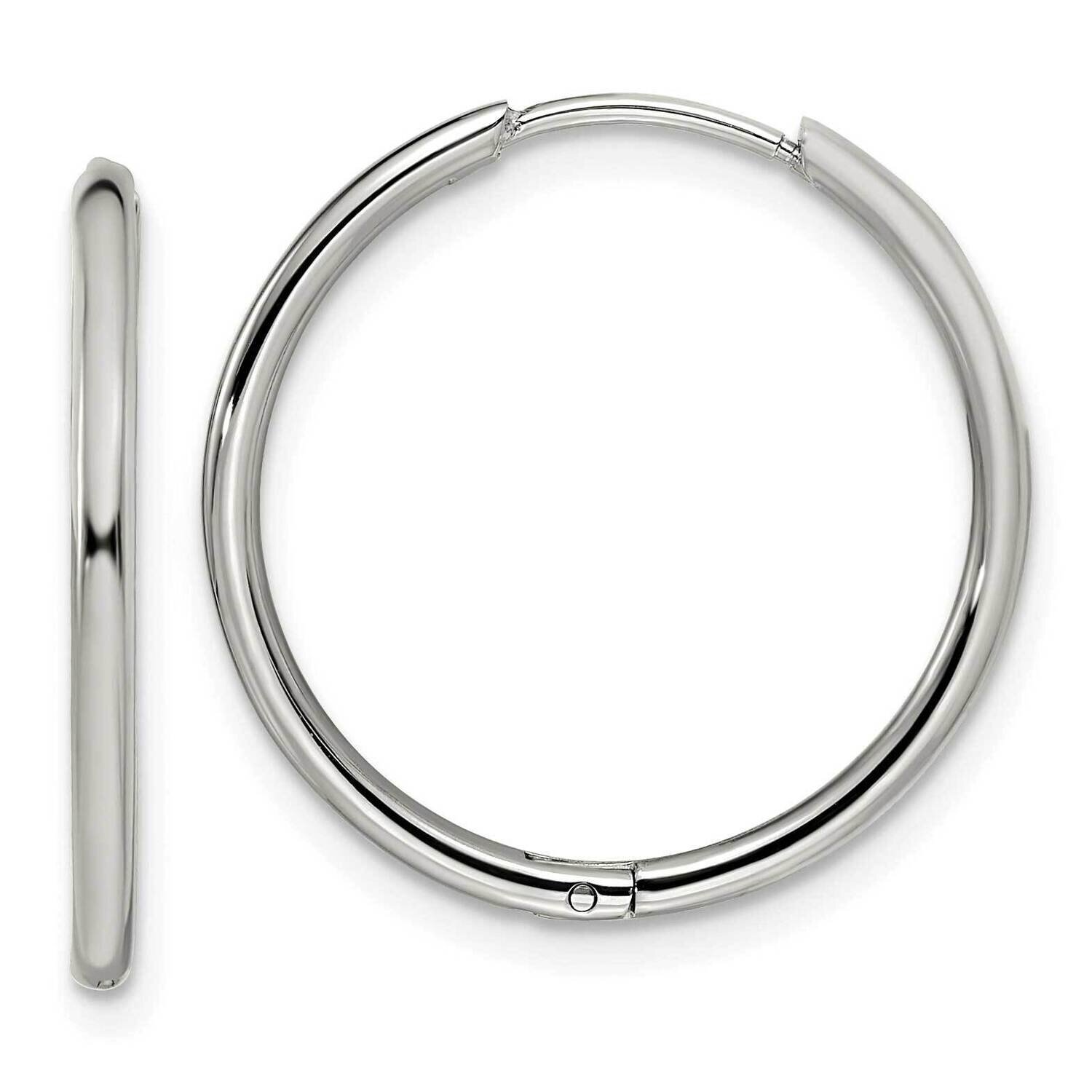 1.6mm Hinged Hoop Earrings Stainless Steel Polished SRE1455