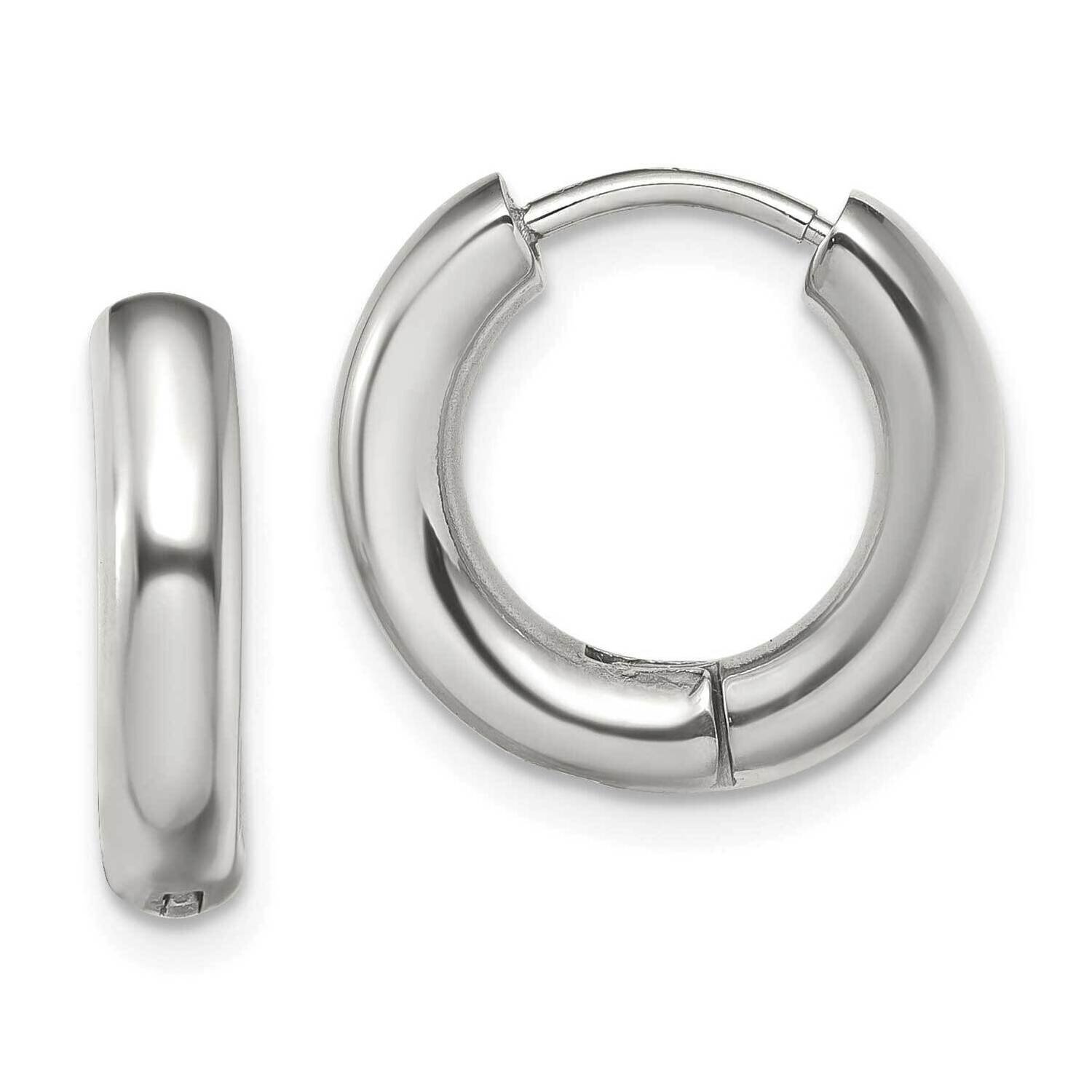 3.5mm Hinged Hoop Earrings Stainless Steel Polished SRE1486, MPN: SRE1486, 191101866678