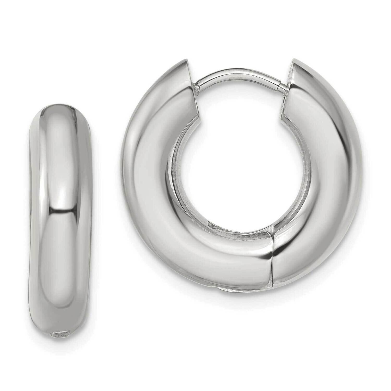 5mm Hinged Hoop Earrings Stainless Steel Polished SRE1501, MPN: SRE1501, 191101866432