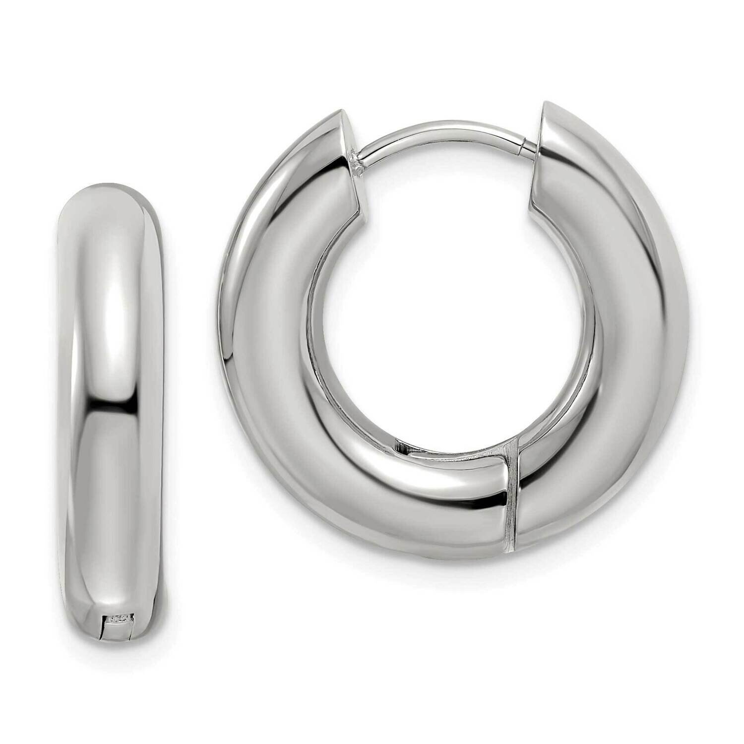 5mm Hinged Hoop Earrings Stainless Steel Polished SRE1502