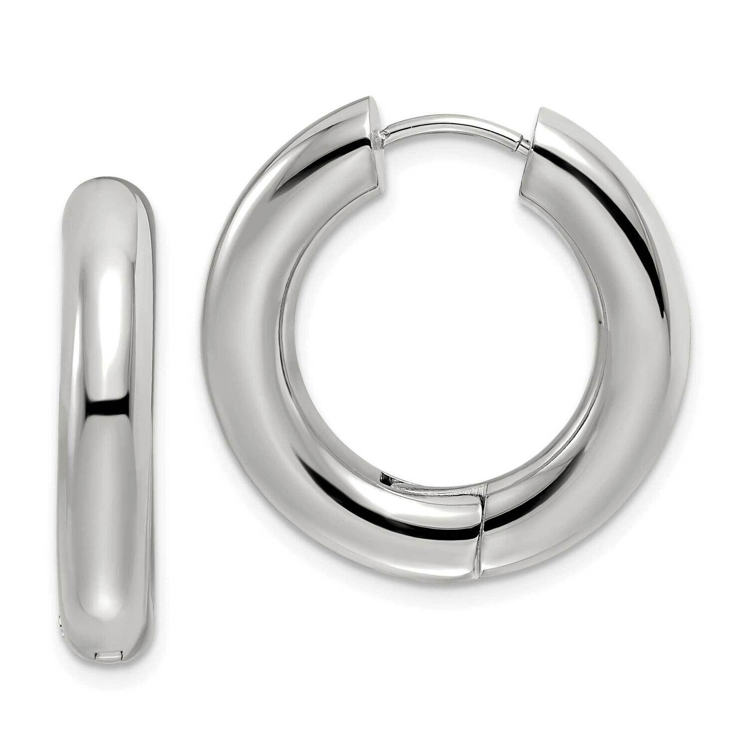 5mm Hinged Hoop Earrings Stainless Steel Polished SRE1503, MPN: SRE1503, 191101866456
