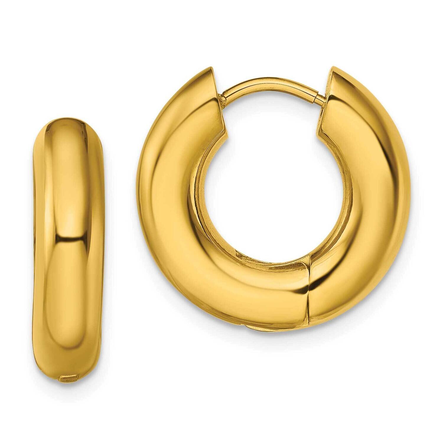 Yellow Ip-Plated 5mm Hinged Hoop Earrings Stainless Steel Polished SRE1504, MPN: SRE1504, 191101867…