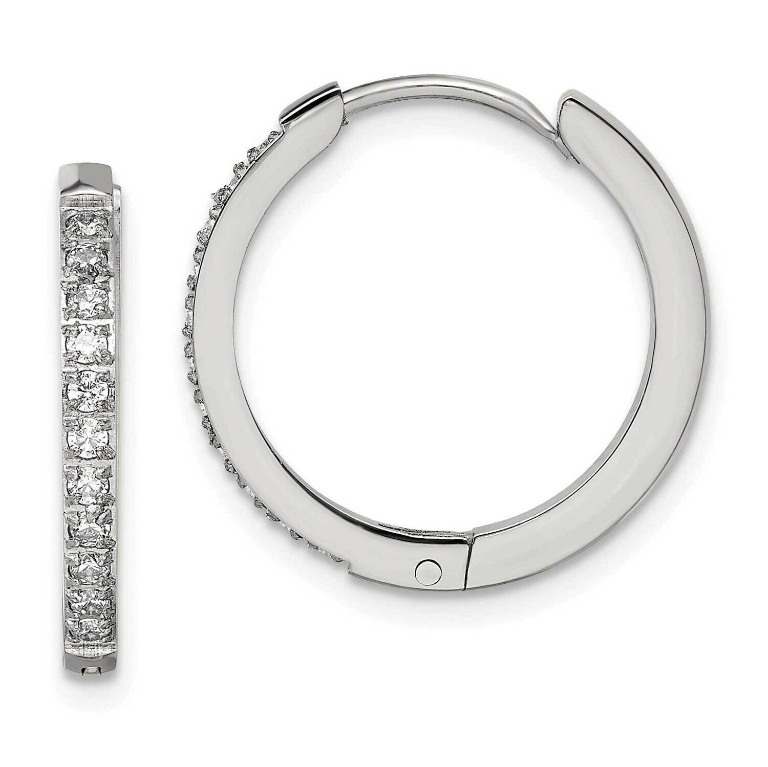 Preciosa Crystal 2mm Hinged Hoop Earrings Stainless Steel Polished SRE1514, MPN: SRE1514, 191101868…