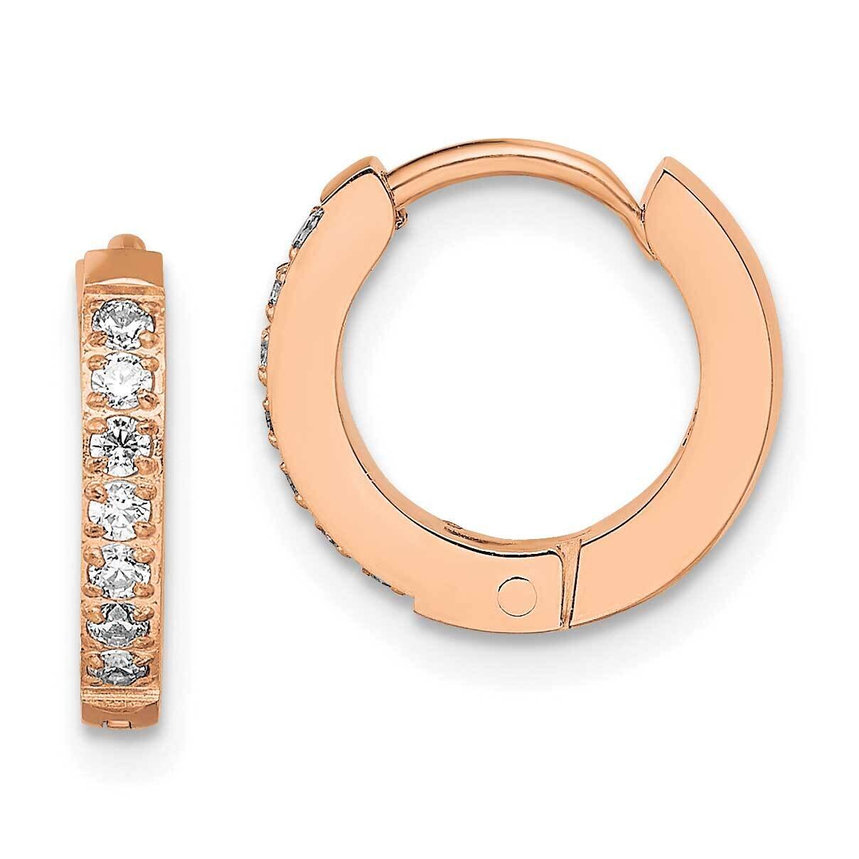 Rose Ip with Preciosa Crystal Hinged Hoop Earrings Stainless Steel Polished SRE1520, MPN: SRE1520, …
