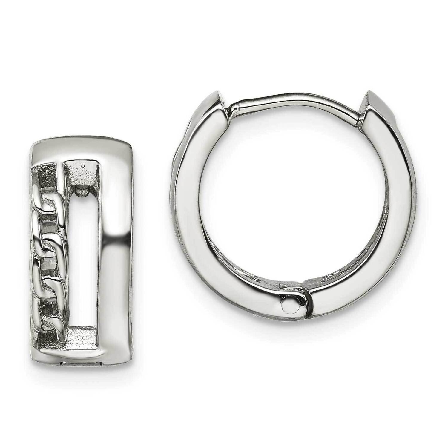 6.50mm Huggie Hinged Hoop Earrings Stainless Steel Polished SRE1530, MPN: SRE1530, 191101867040