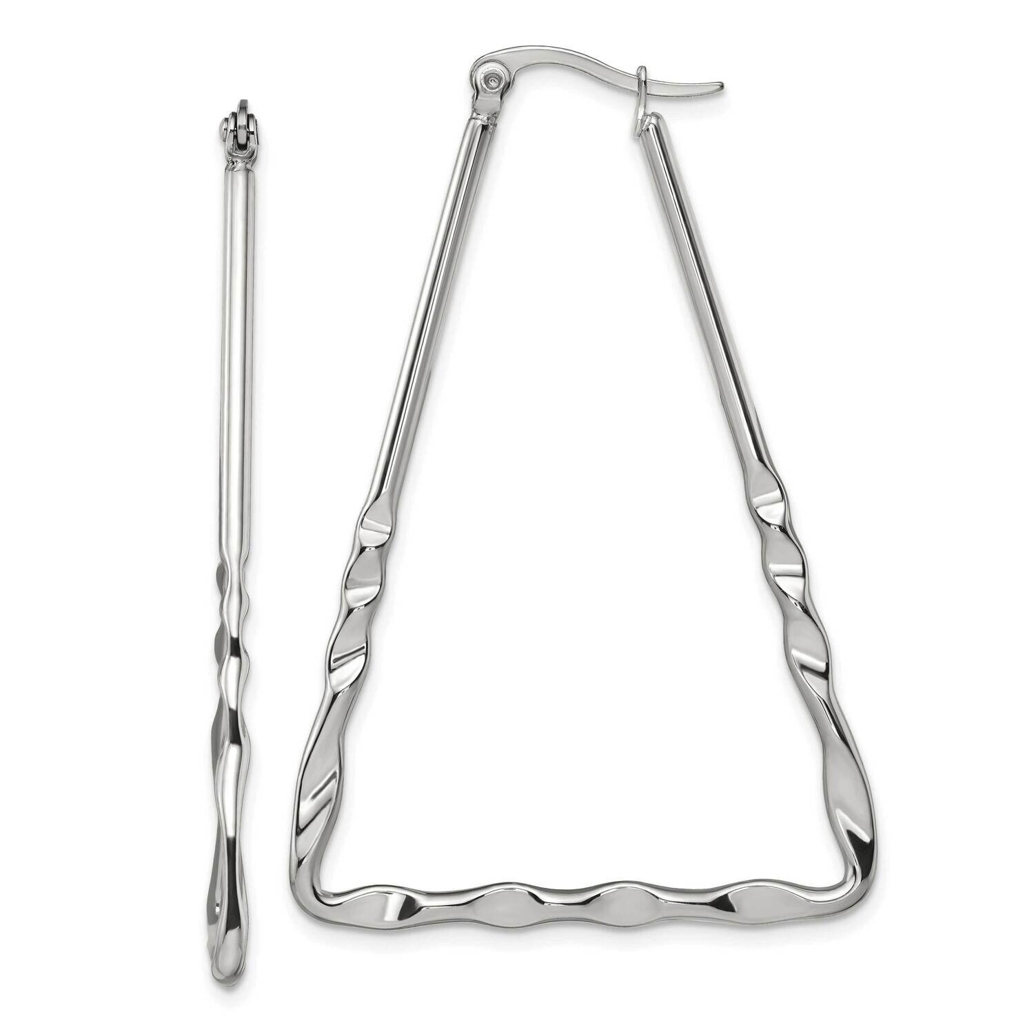 Triangular Hoop Earrings Stainless Steel Polished SRE1535, MPN: SRE1535, 191101866463