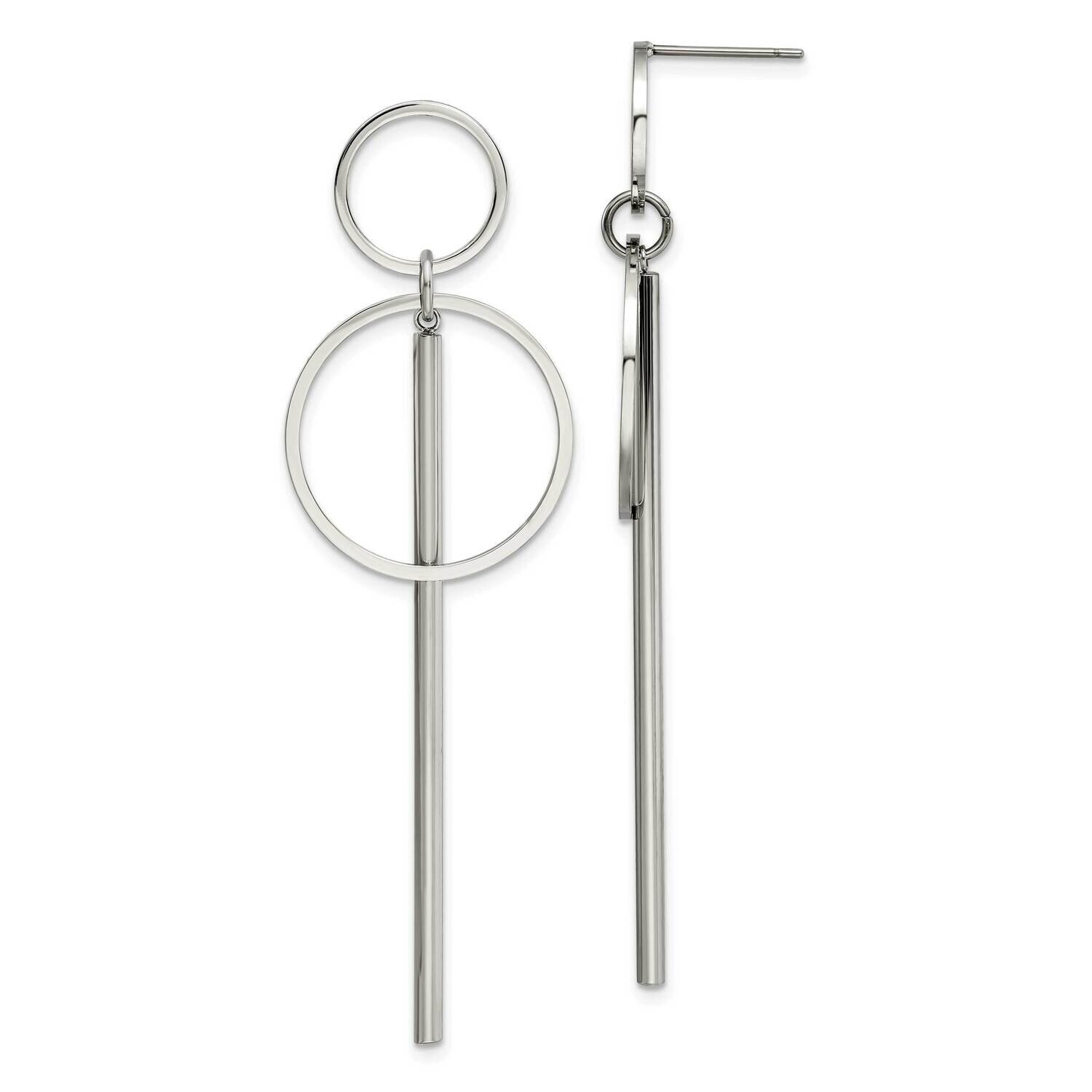 Post Dangle Earrings Stainless Steel Polished SRE1548, MPN: SRE1548, 191101866302