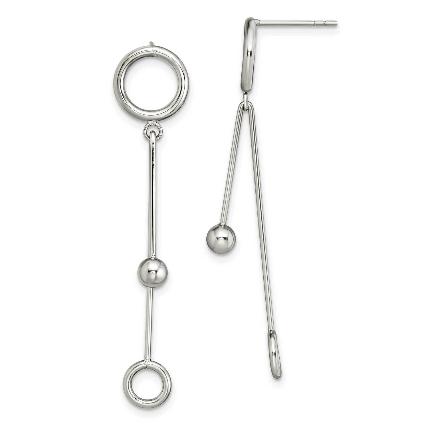 Post Dangle Earrings Stainless Steel Polished SRE1549, MPN: SRE1549, 191101866319