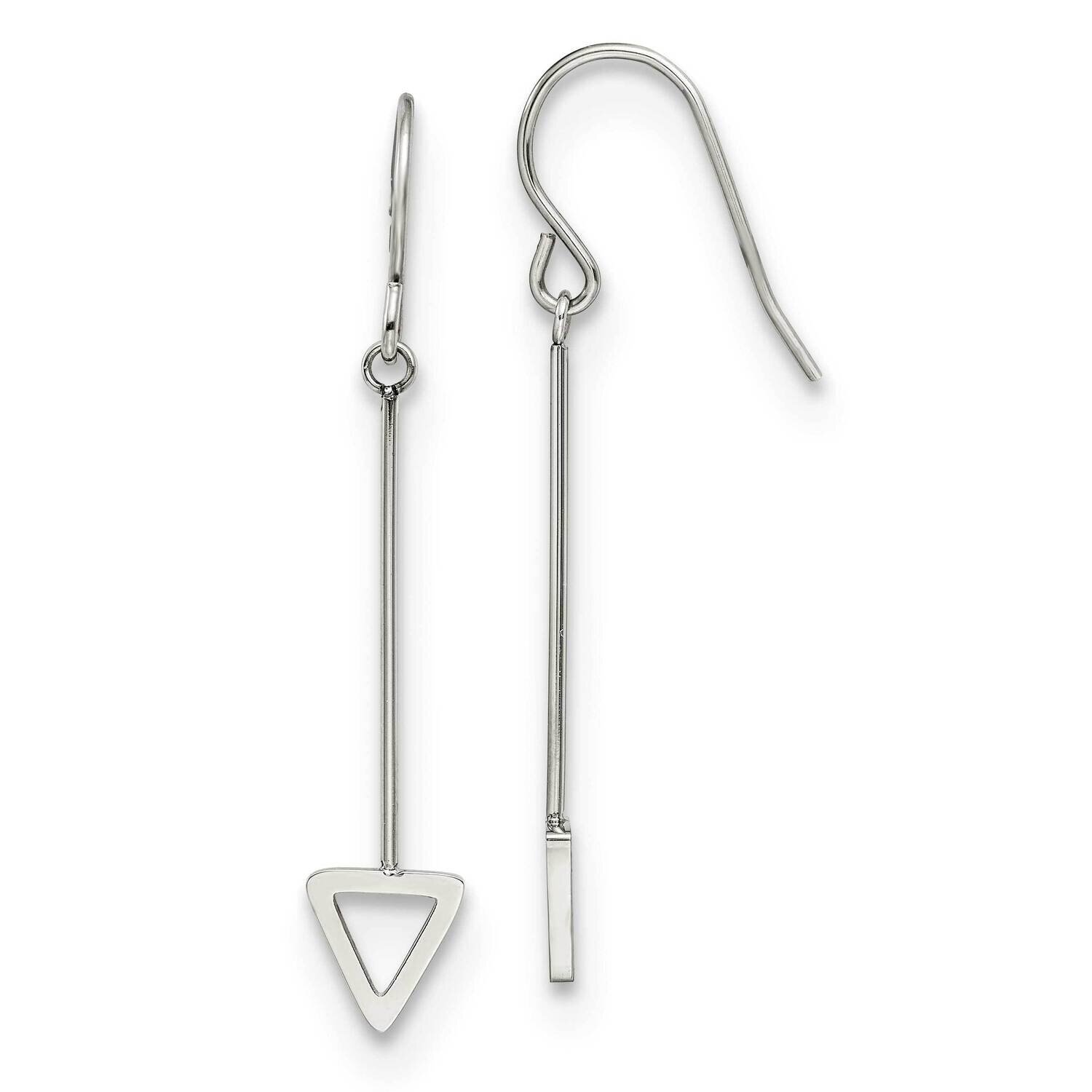 Triangle Dangle Earrings Stainless Steel Polished SRE1558, MPN: SRE1558, 191101866470