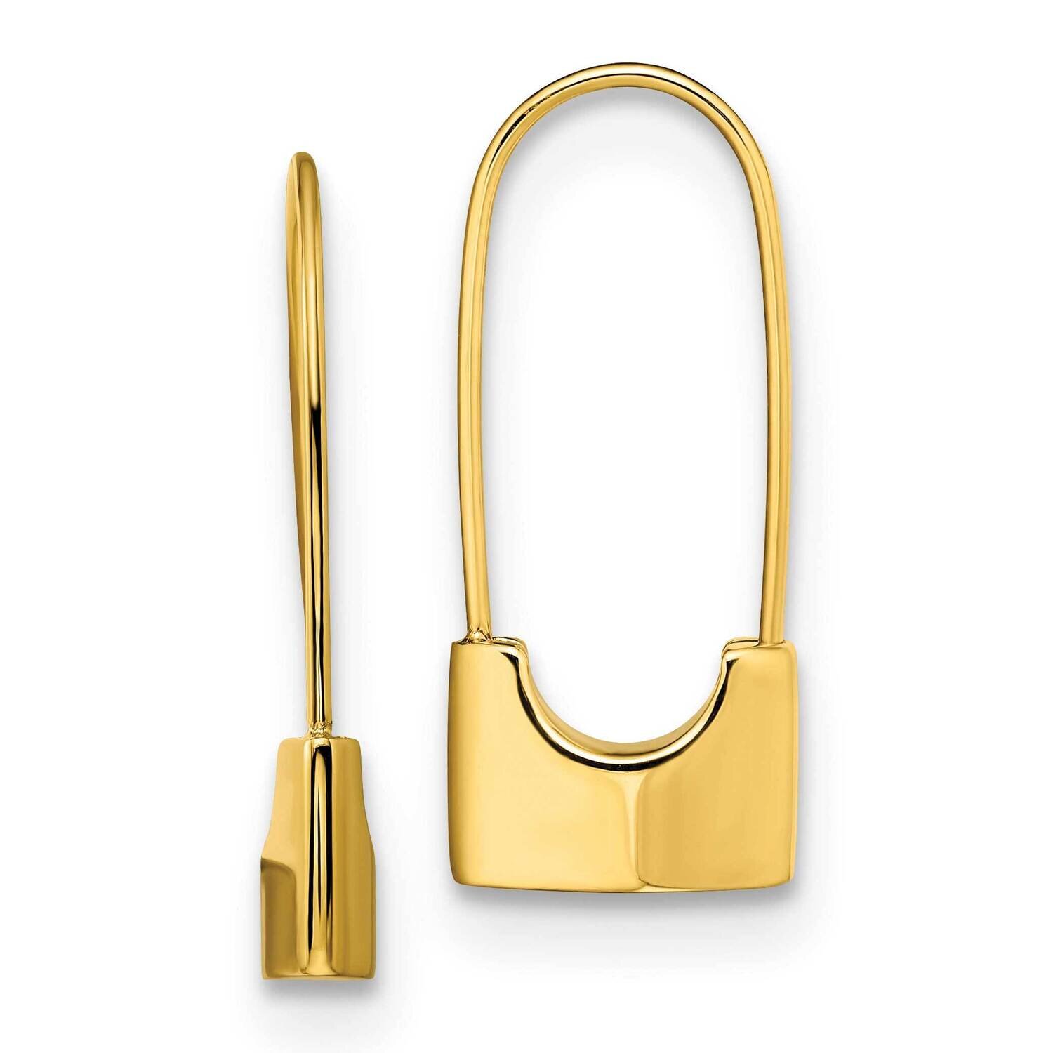 Yellow Ip-Plated Lock Earrings Stainless Steel Polished SRE1564, MPN: SRE1564, 191101866883