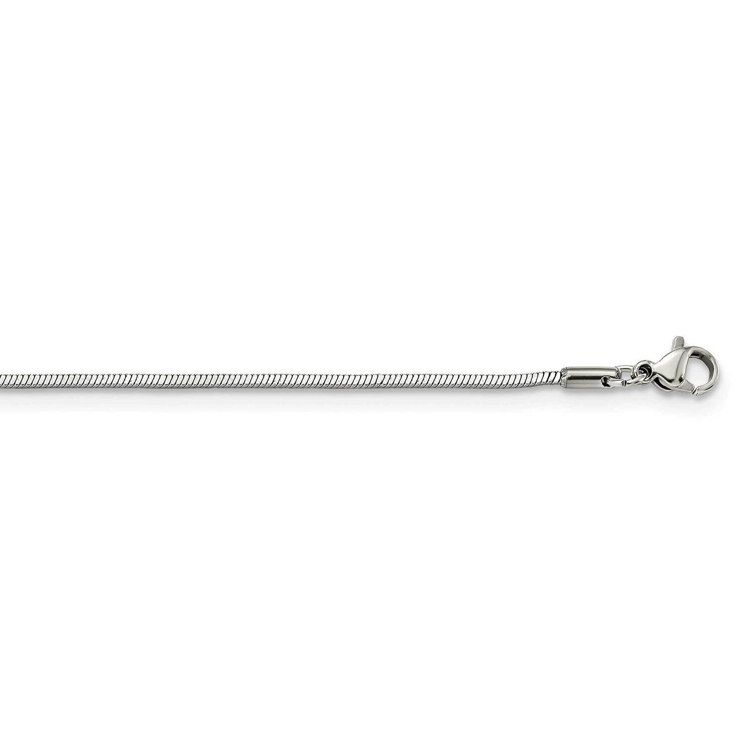 1.5mm Square Snake 18 Inch Chain Stainless Steel Polished SRN2867-18