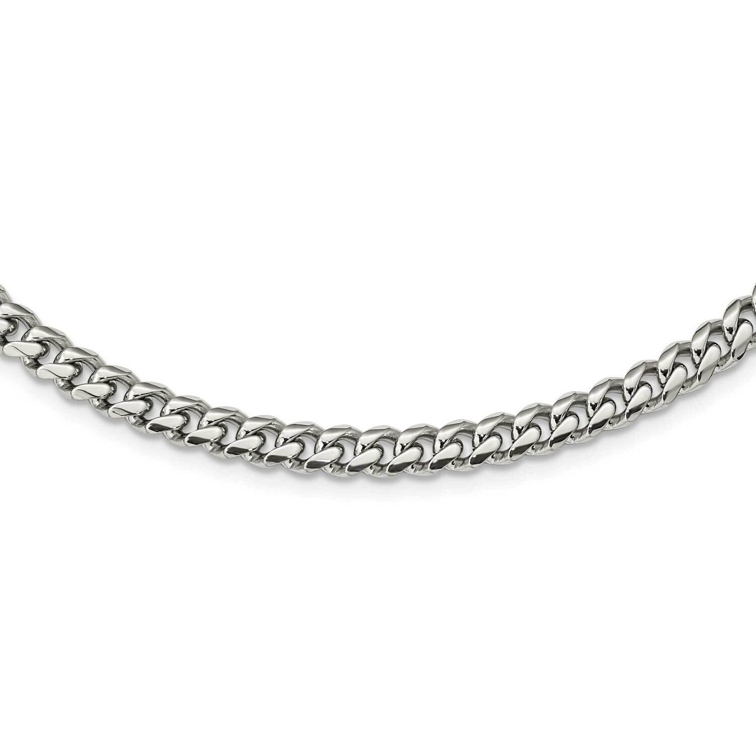 6mm 24 Inch Curb Chain Stainless Steel Polished SRN2910-24