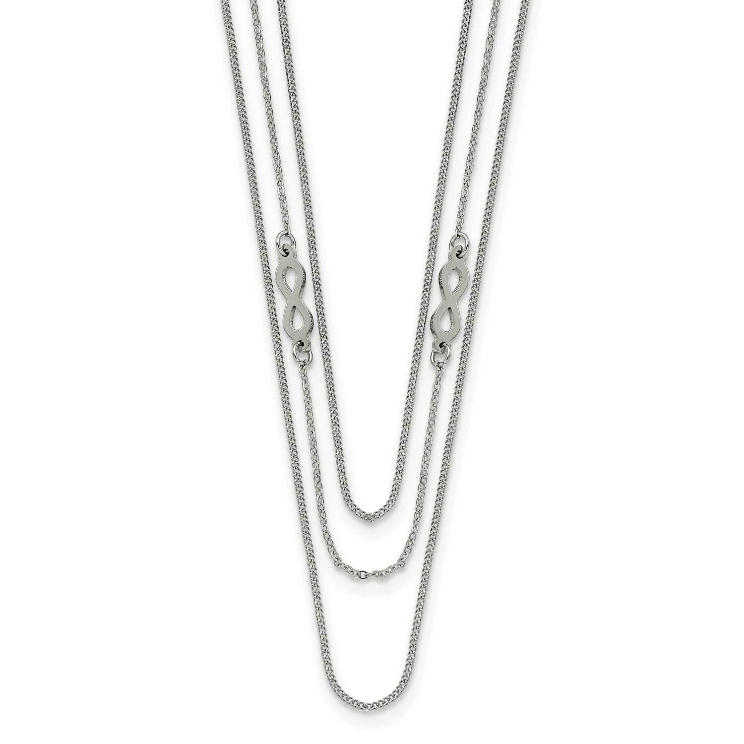 Infinity Sign 3-Strand 36 Inch Necklace Stainless Steel Polished SRN3008-36, MPN: SRN3008-36, 19110…
