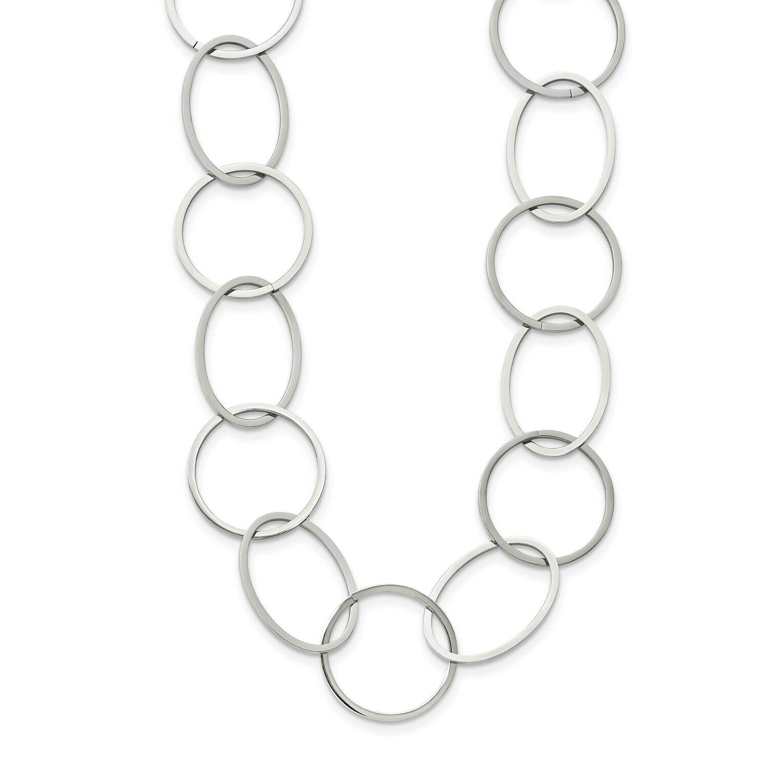 Circle Link 31.25 Inch Necklace Stainless Steel Polished SRN3013-31.25