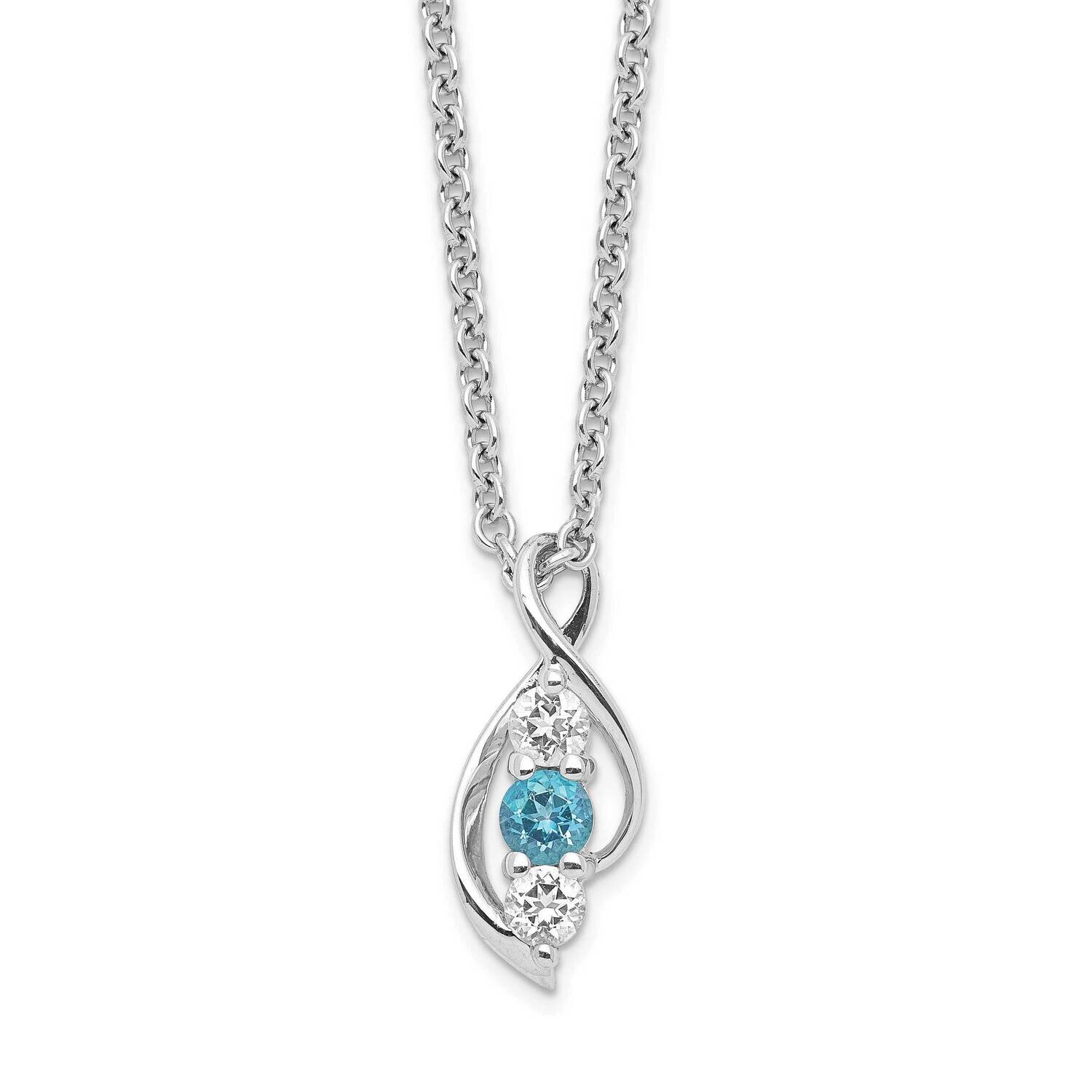 Survivor Collection Clear &amp; Blue Swarovski Topaz Legacy Necklace Sterling Silver SV202SSB-16, MPN: …