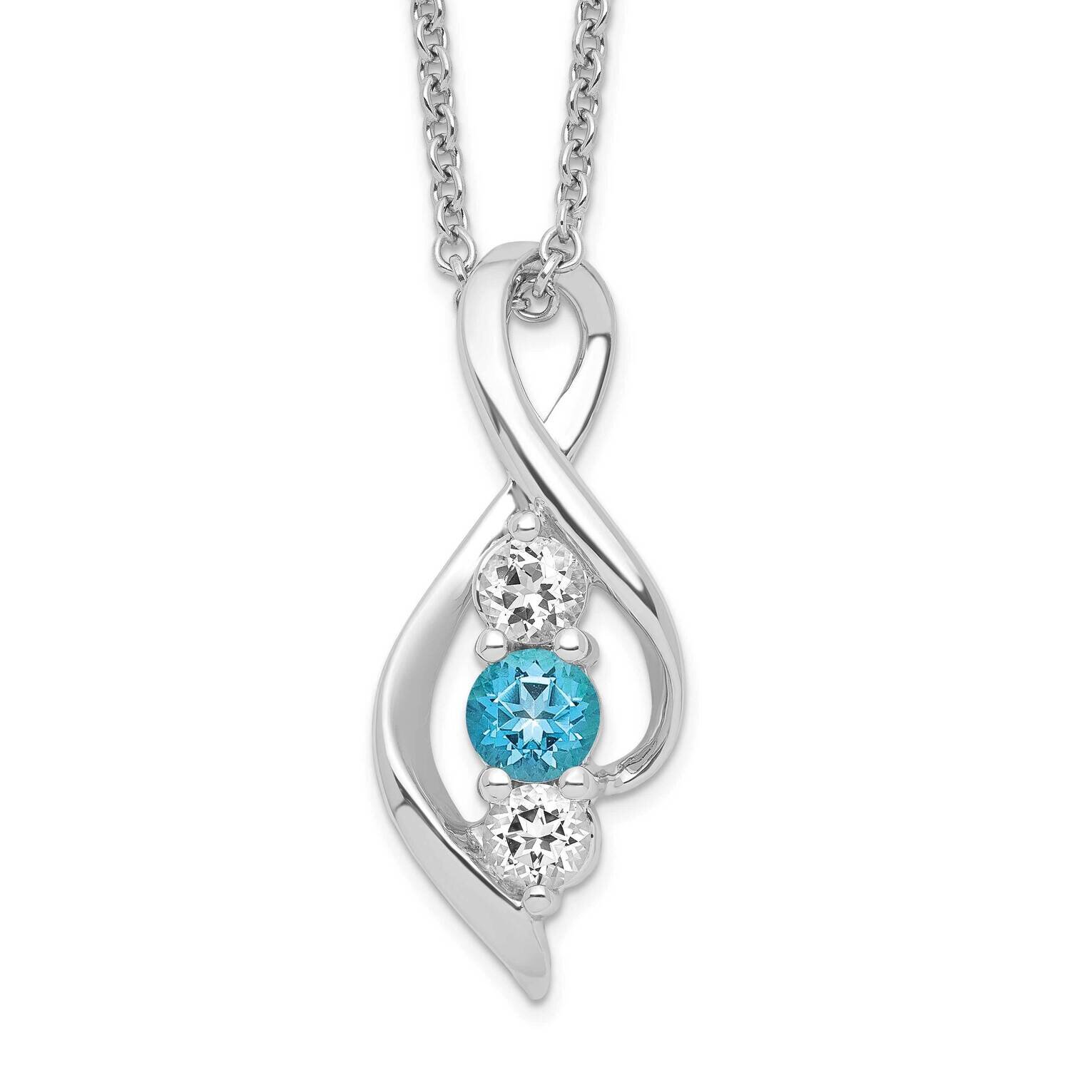 Survivor Clear &amp; Blue Swarovski Topaz Legacy Necklace Sterling Silver SV204SSB-16, MPN: SV204SSB-16…