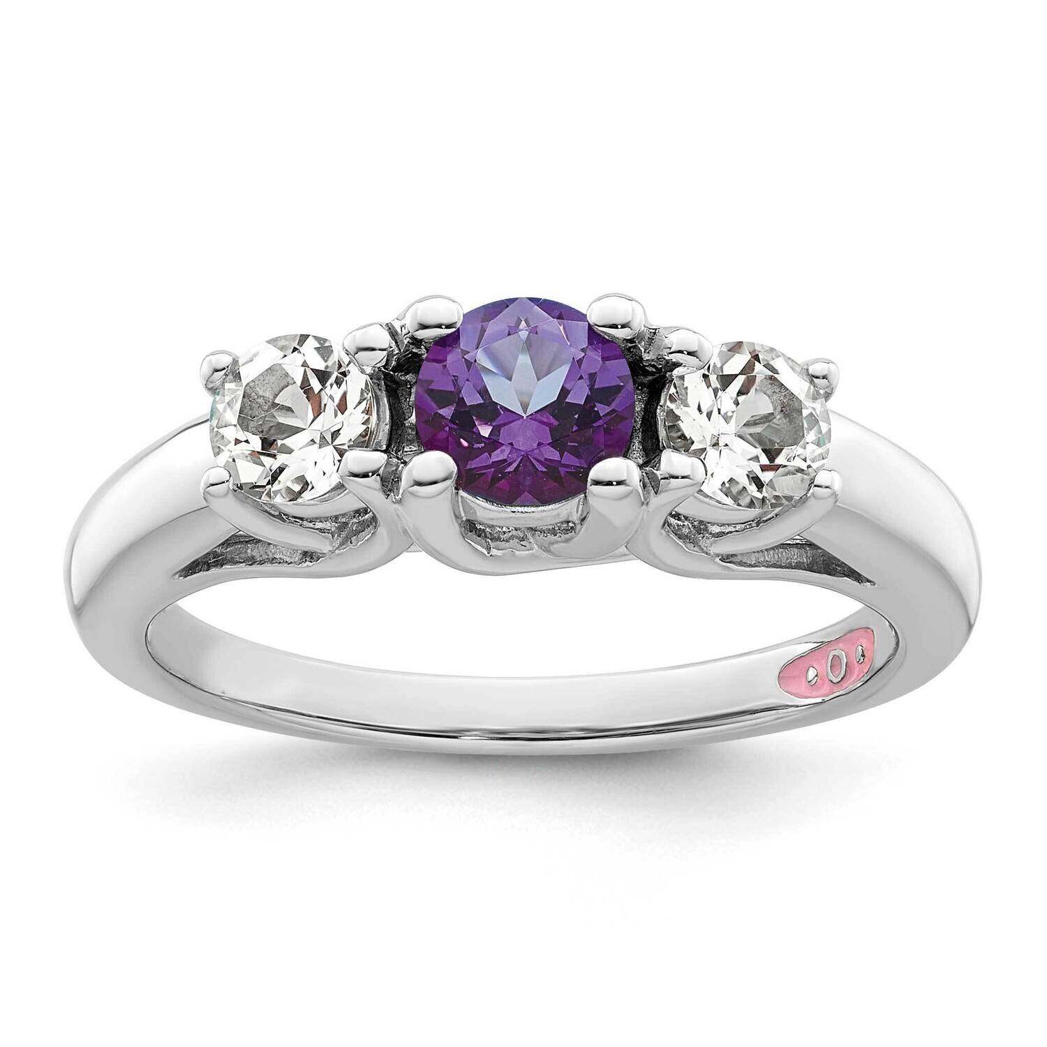 Survivor Clear &amp; Purple Swarovski Topaz Pamela Ring 10k White Gold 10SV206WPU, MPN: SV206SSPU, 8867…