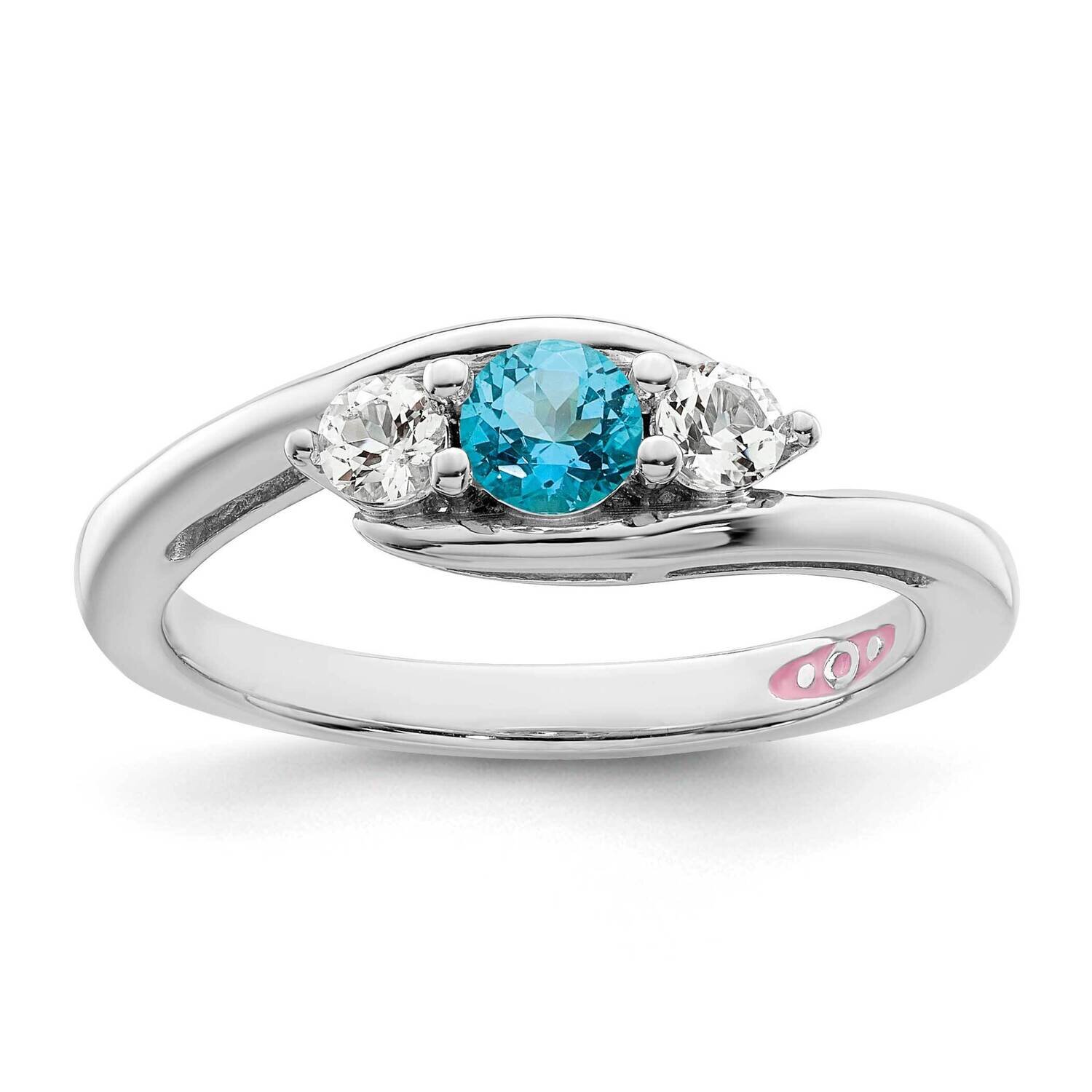 Survivor Collection Clear &amp; Blue Swarovski Topaz Sue Ring Sterling Silver SV210SSB-6, MPN: SV210SSB,