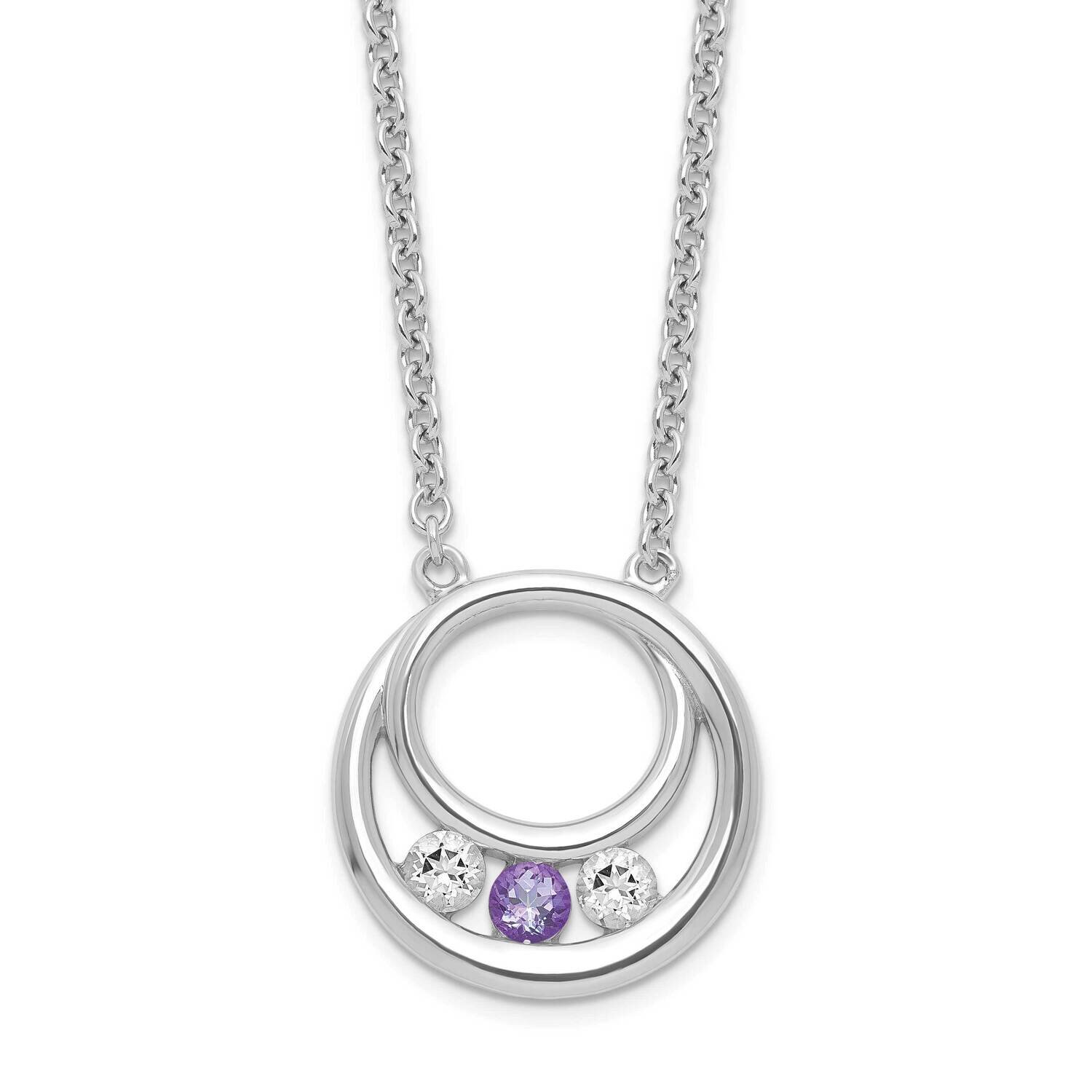 Survivor Clear &amp; Purple Swarovski Topaz Circle Of Hope Necklace Sterling Silver SV211SSPU-16, MPN: …